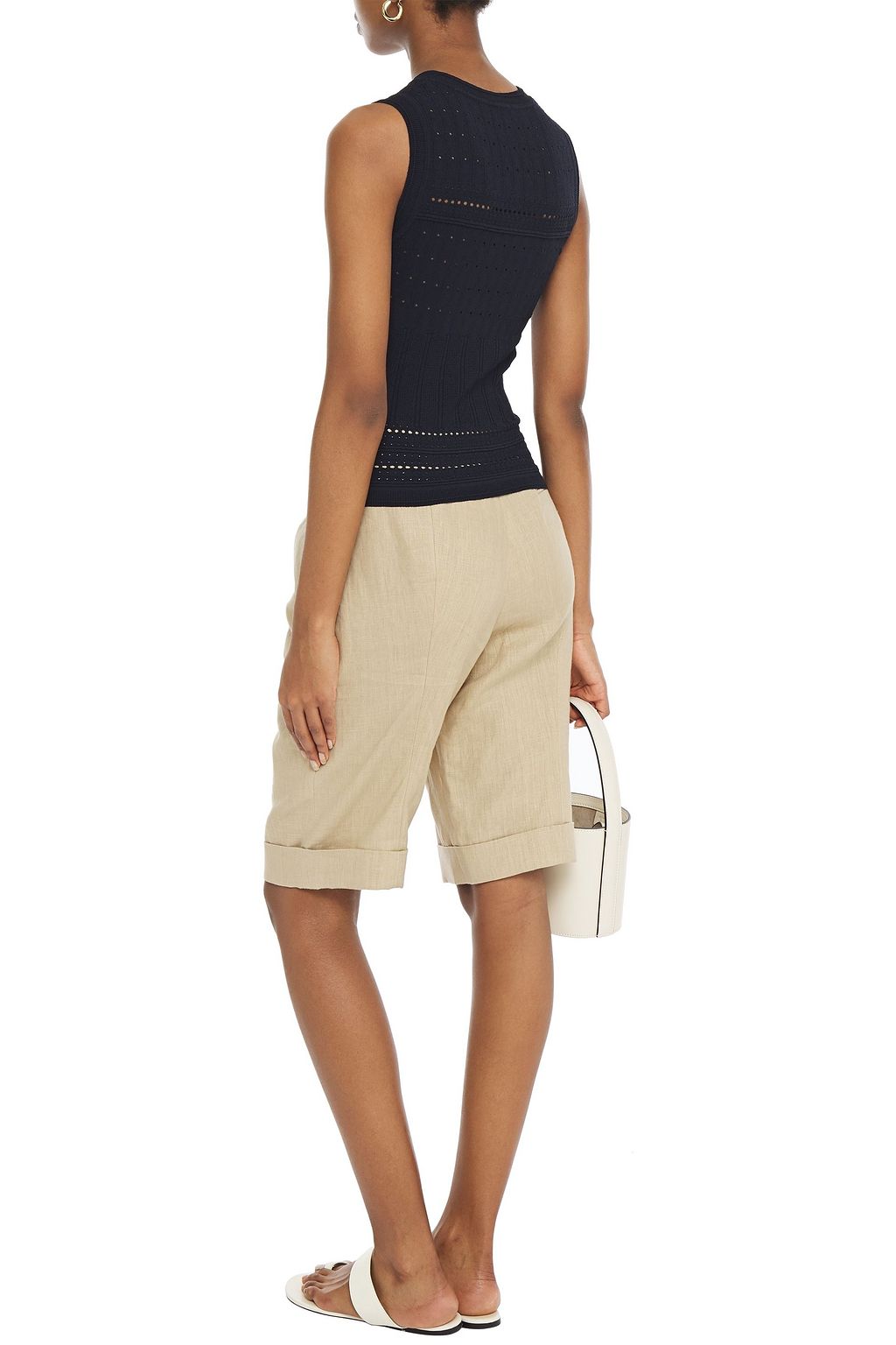 AUTUMN CASHMERE Pointelle-knit top