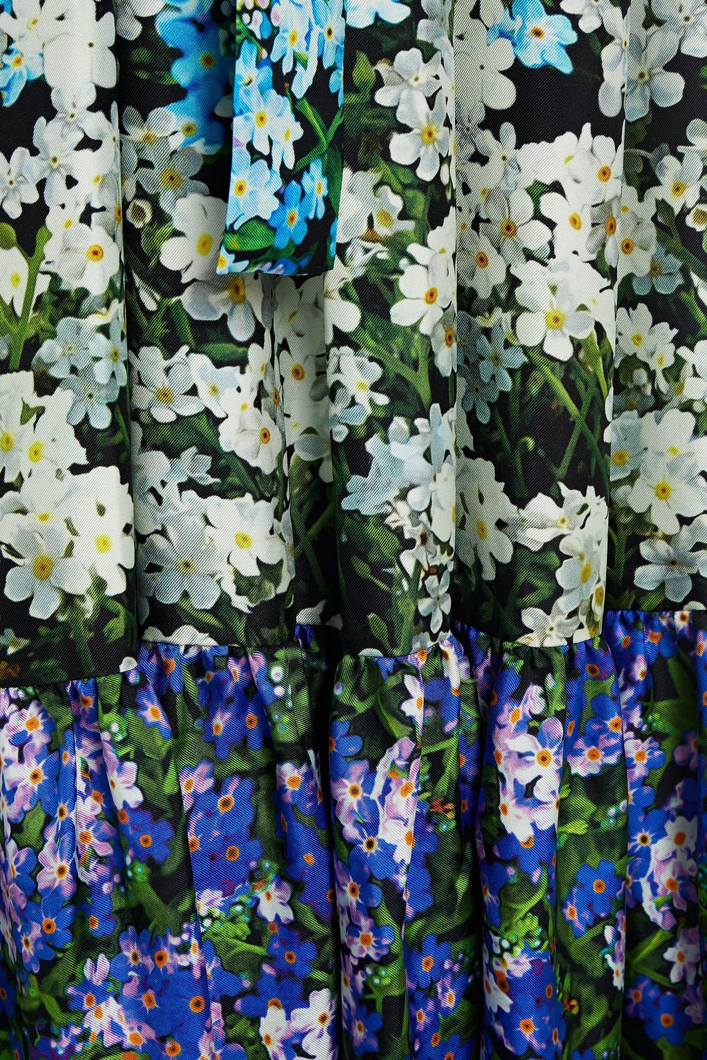 MARY KATRANTZOU Portofino gathered floral-print silk-twill maxi dress