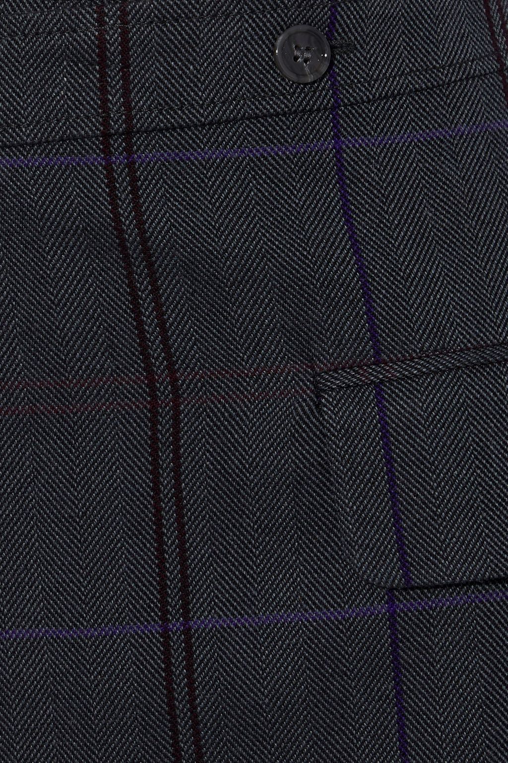 ACNE STUDIOS Checked herringbone wool and cotton-blend mini wrap skirt