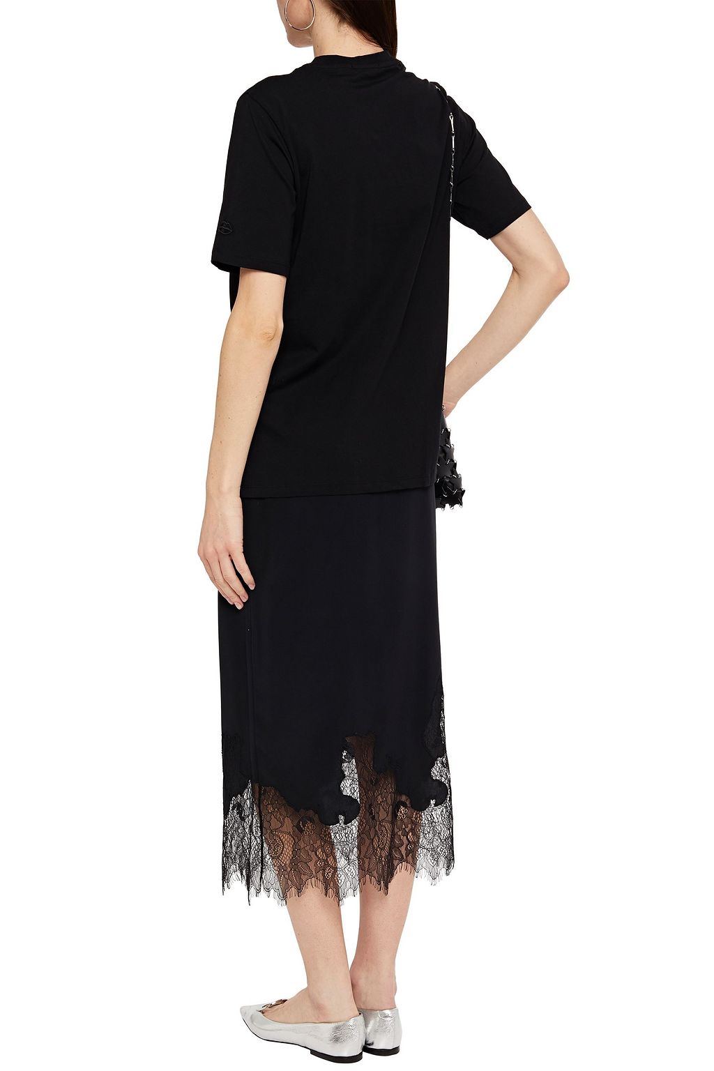 MARKUS LUPFER Sian gathered embellished cotton-jersey T-shirt