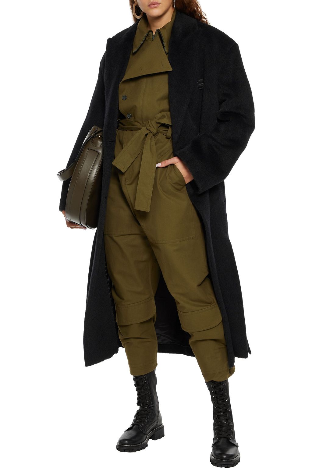 ACNE STUDIOS Double-breasted brushed alpaca and wool-blend coat