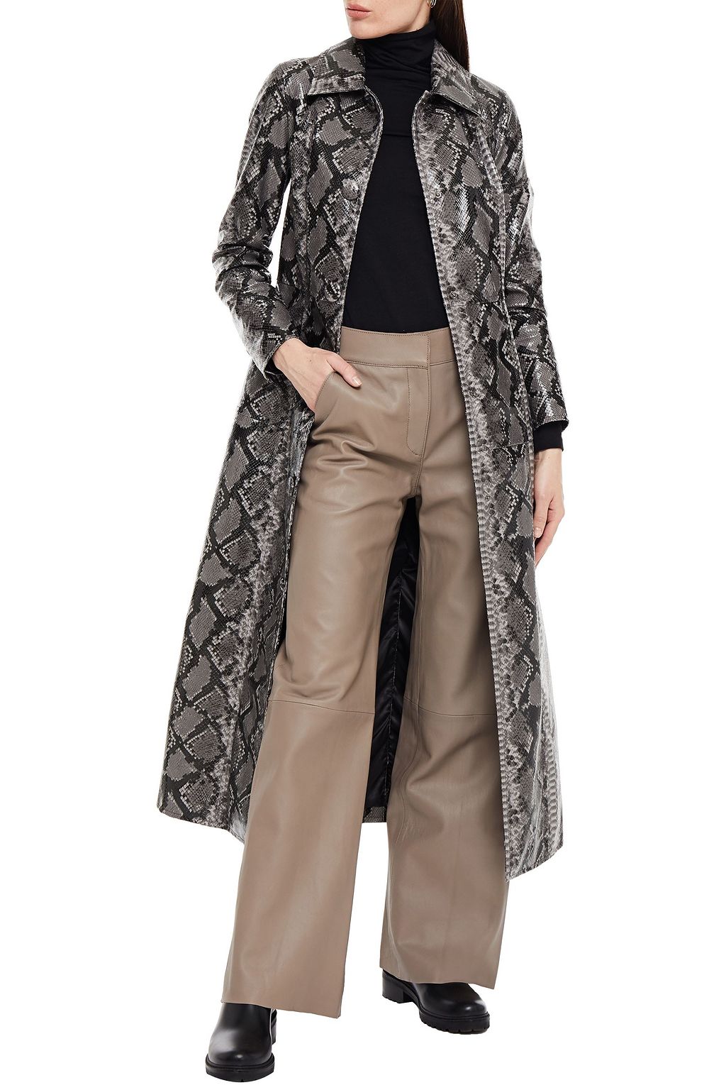 STAND STUDIO Megan leather wide-leg pants