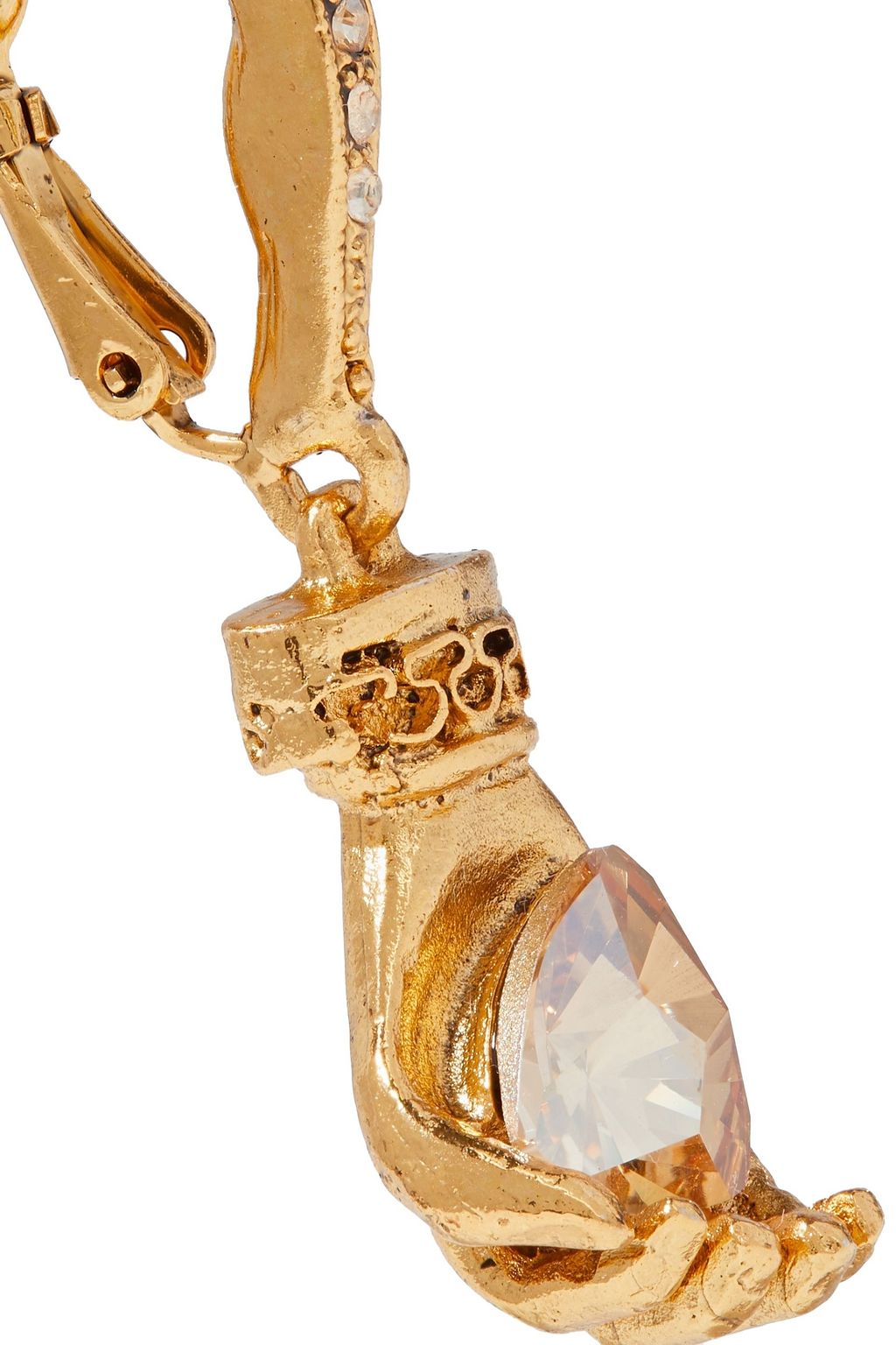 OSCAR DE LA RENTA Gold-tone crystal earrings