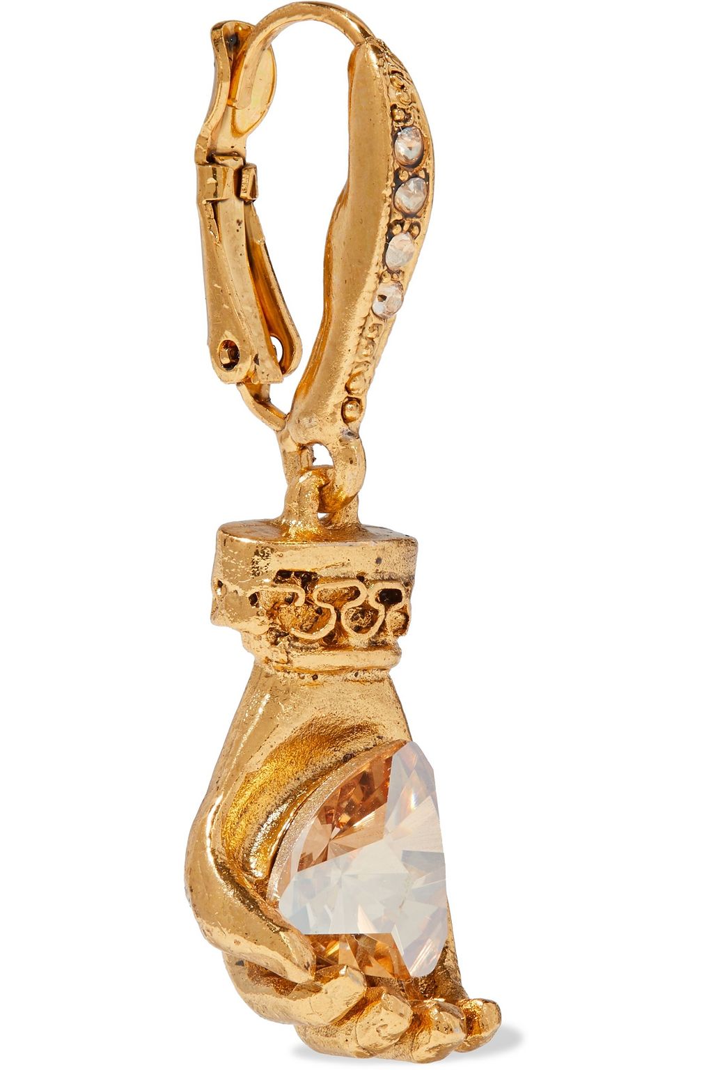 OSCAR DE LA RENTA Gold-tone crystal earrings
