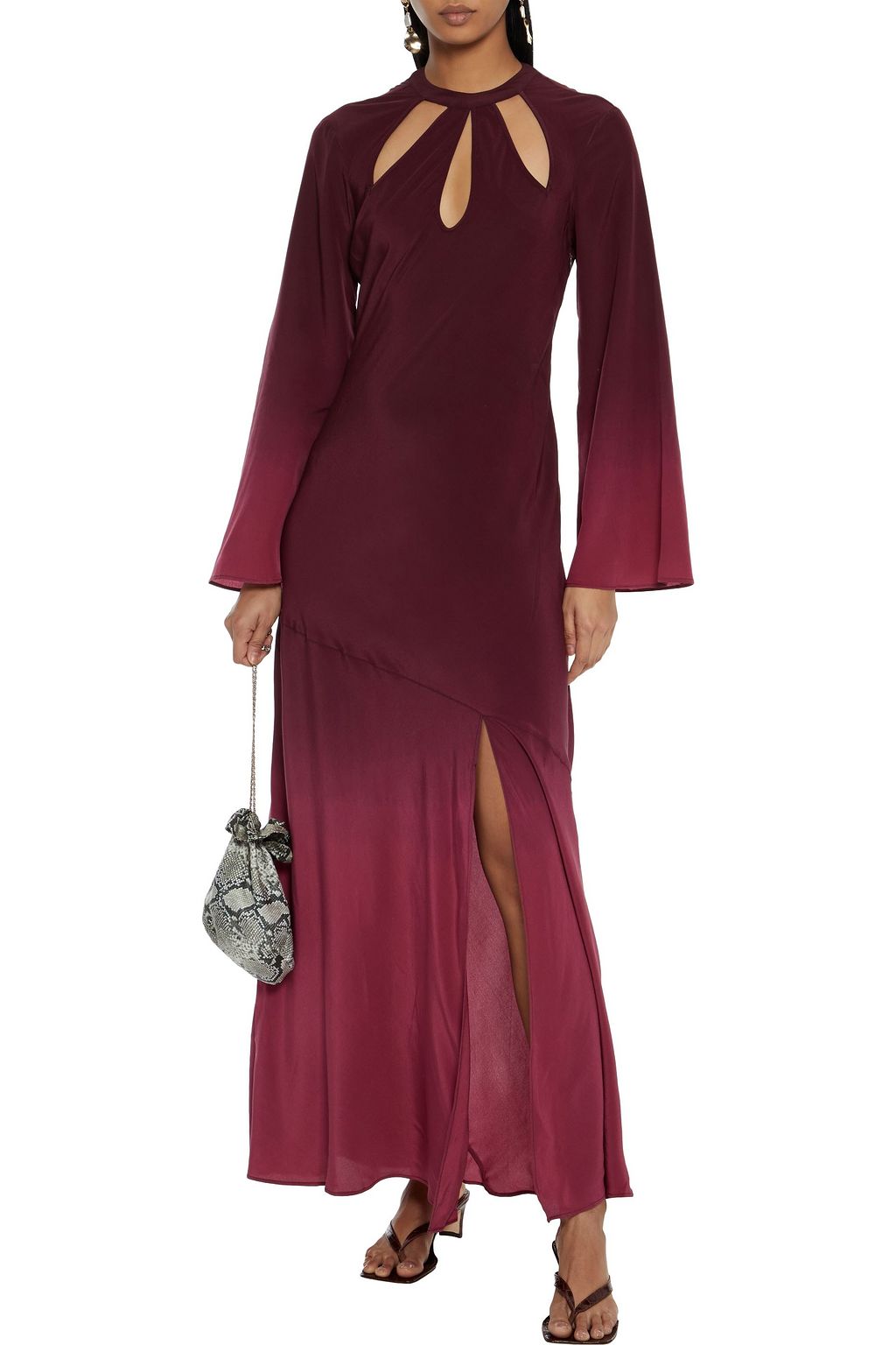 RIXO Kaia cutout dégradé silk crepe de chine maxi dress