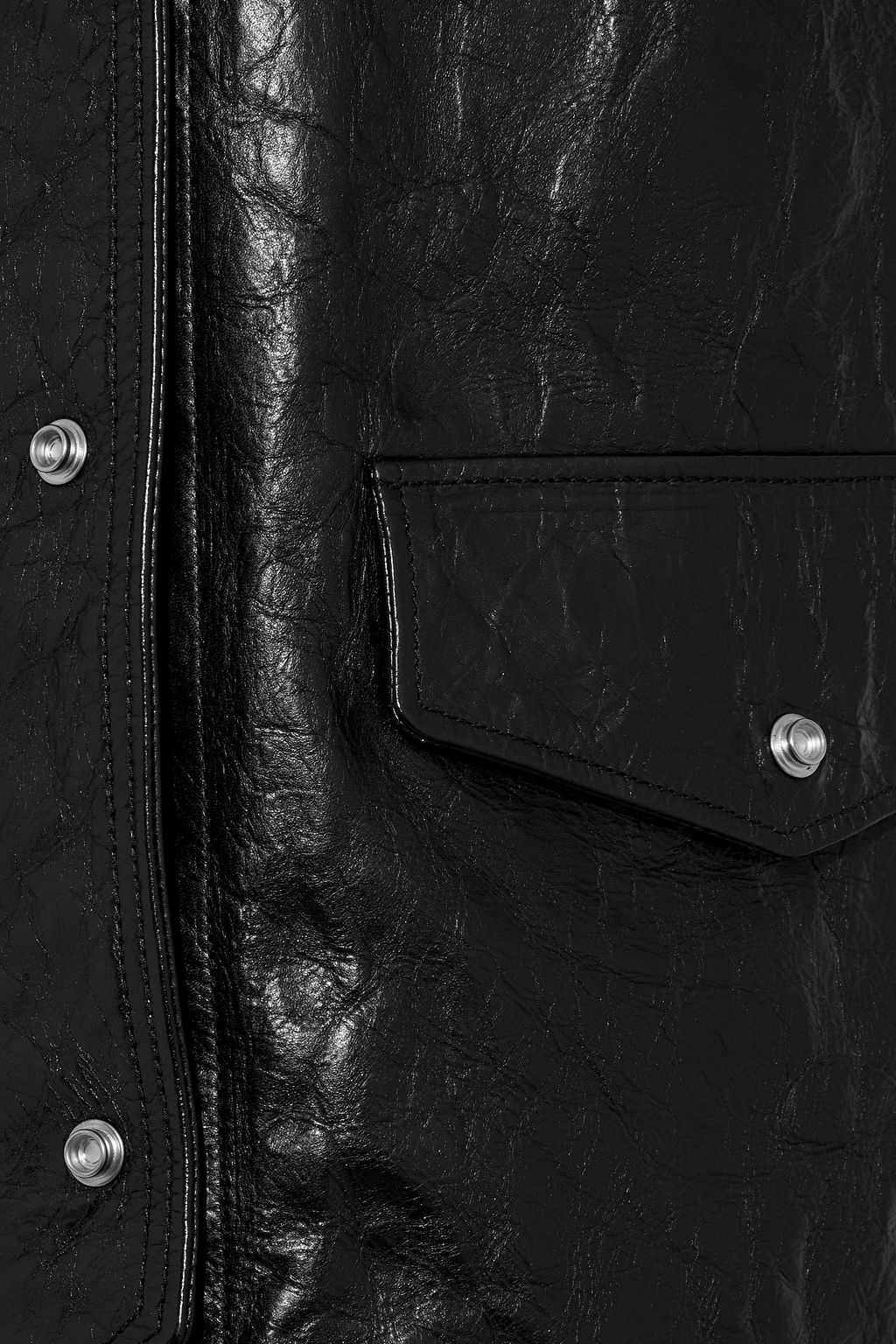 ACNE STUDIOS Carletta oversized snap-detailed crinkled-leather vest