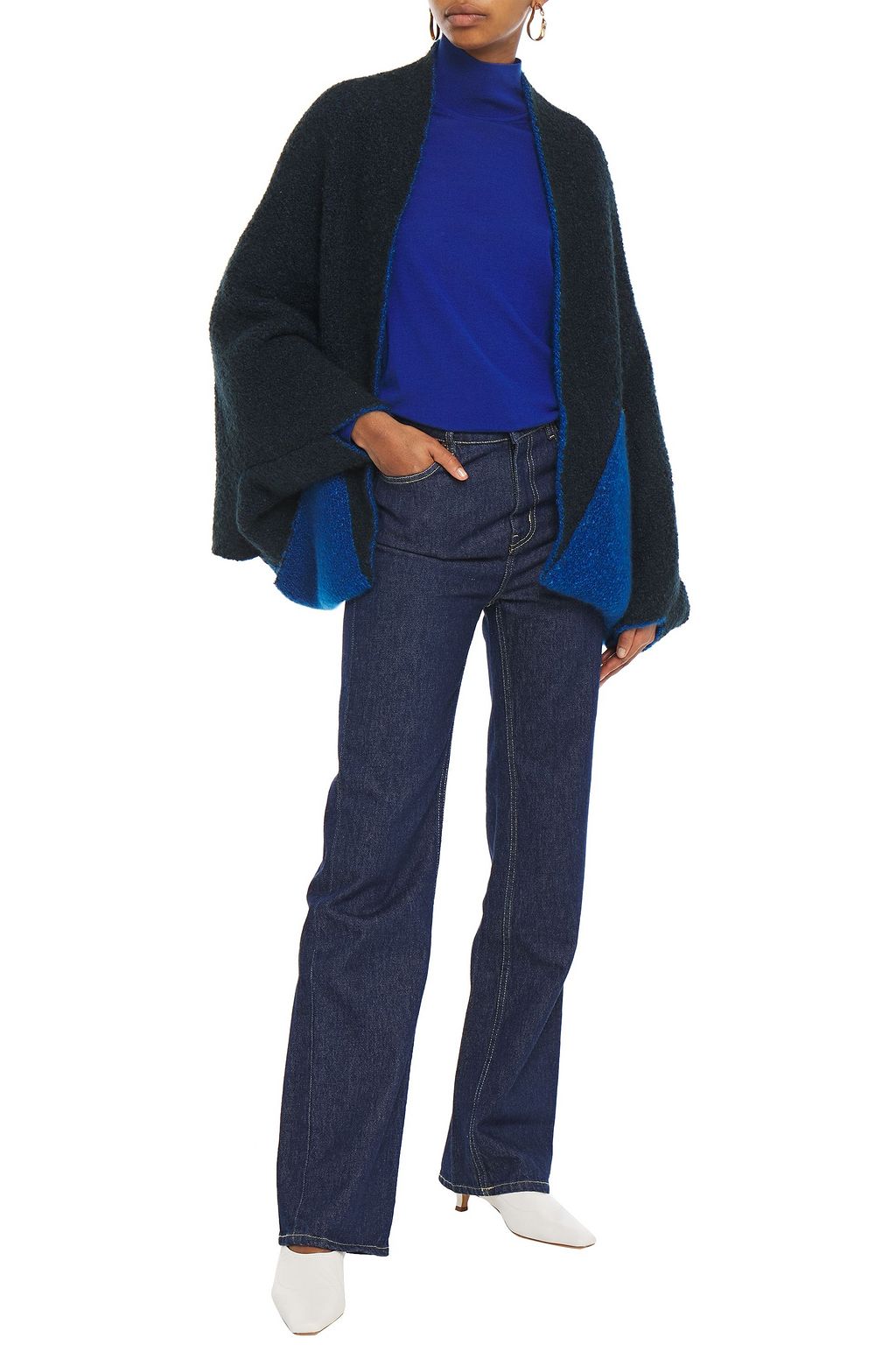 MISSONI Two-tone bouclé-knit cardigan