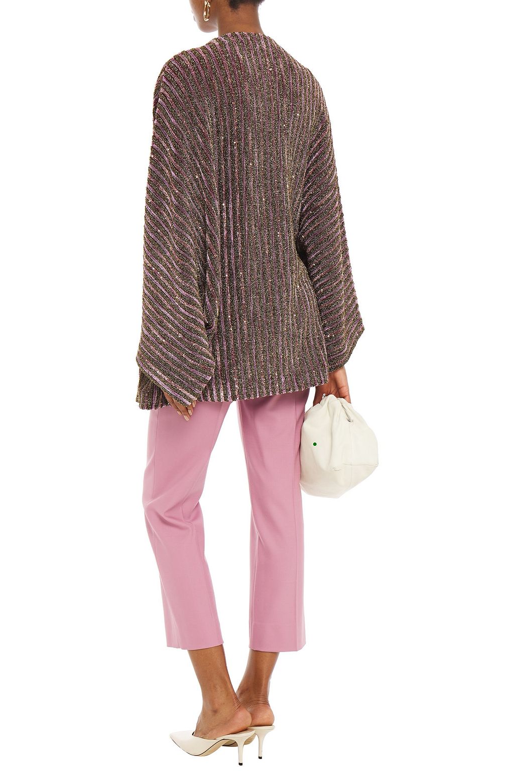 MISSONI Metallic striped bouclé-knit cardigan