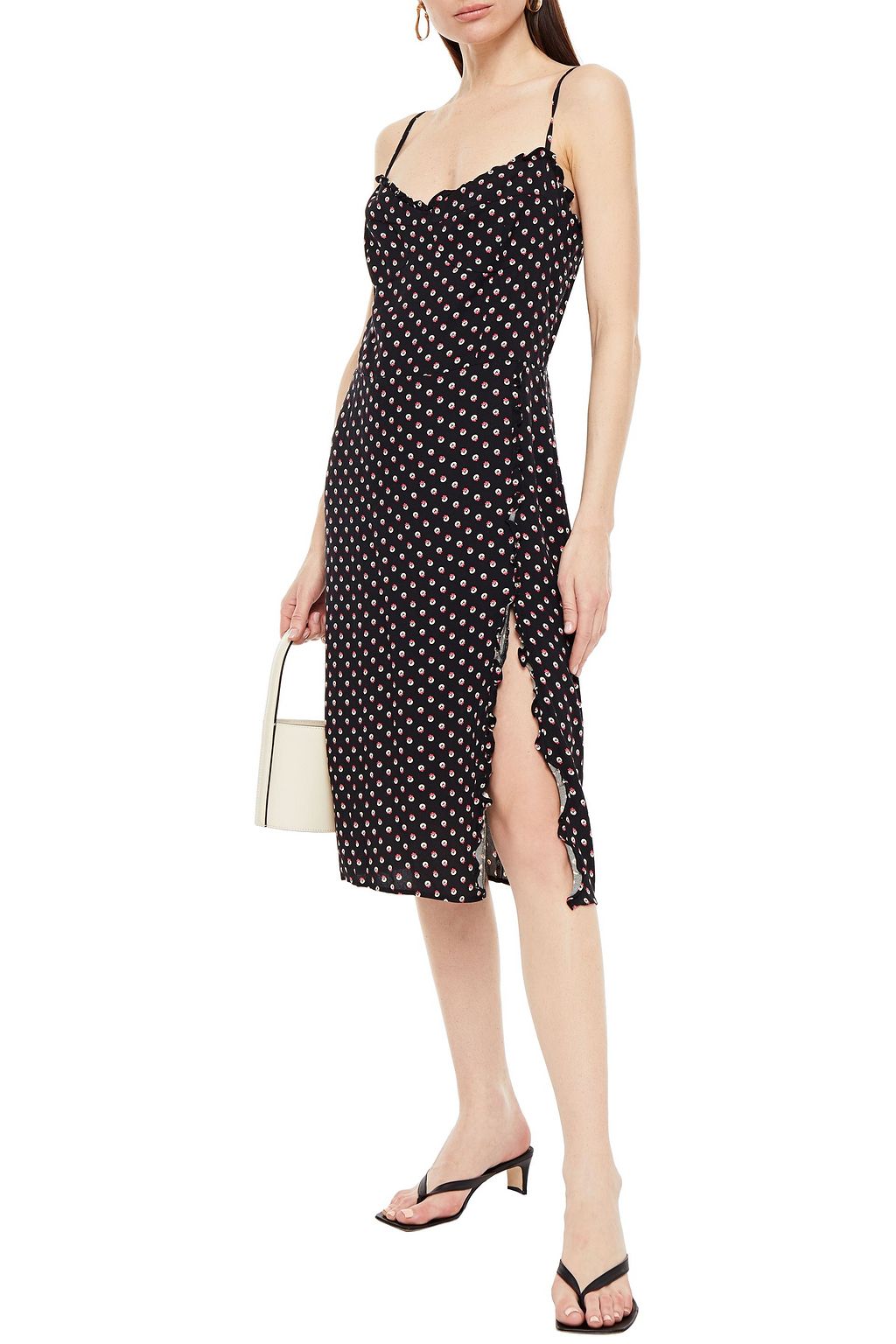 REFORMATION Posie ruffle-trimmed printed crepe dress