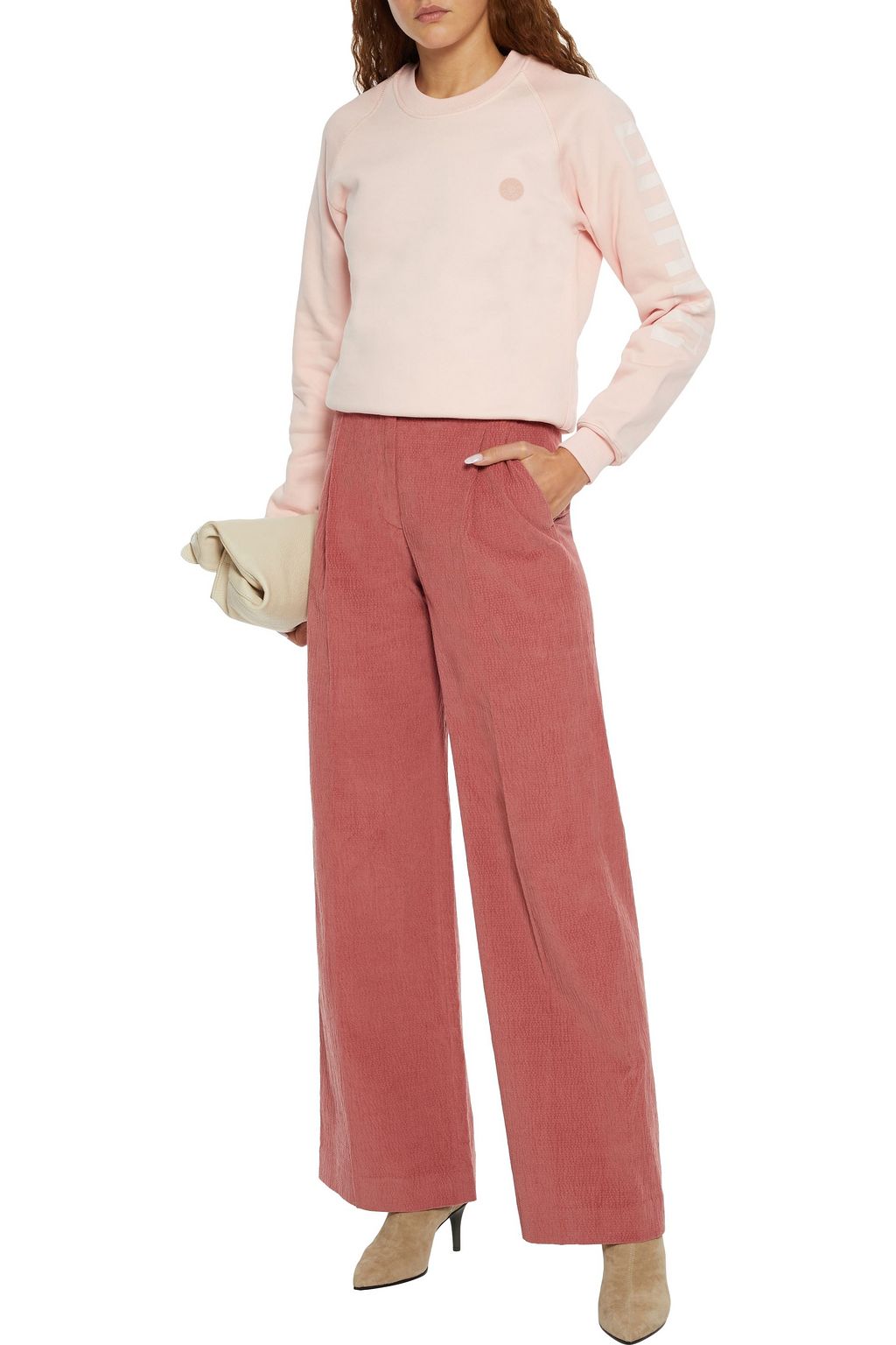 ACNE STUDIOS Pleated cotton-blend corduroy wide-leg pants
