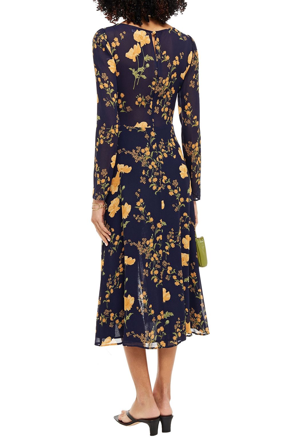 REFORMATION Orchard cutout floral-print georgette midi dress