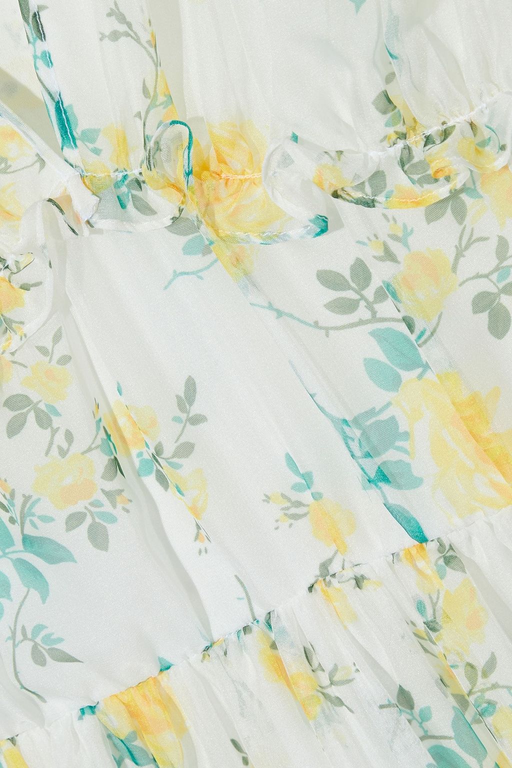 PHILOSOPHY DI LORENZO SERAFINI Ruffle-trimmed floral-print chiffon maxi dress