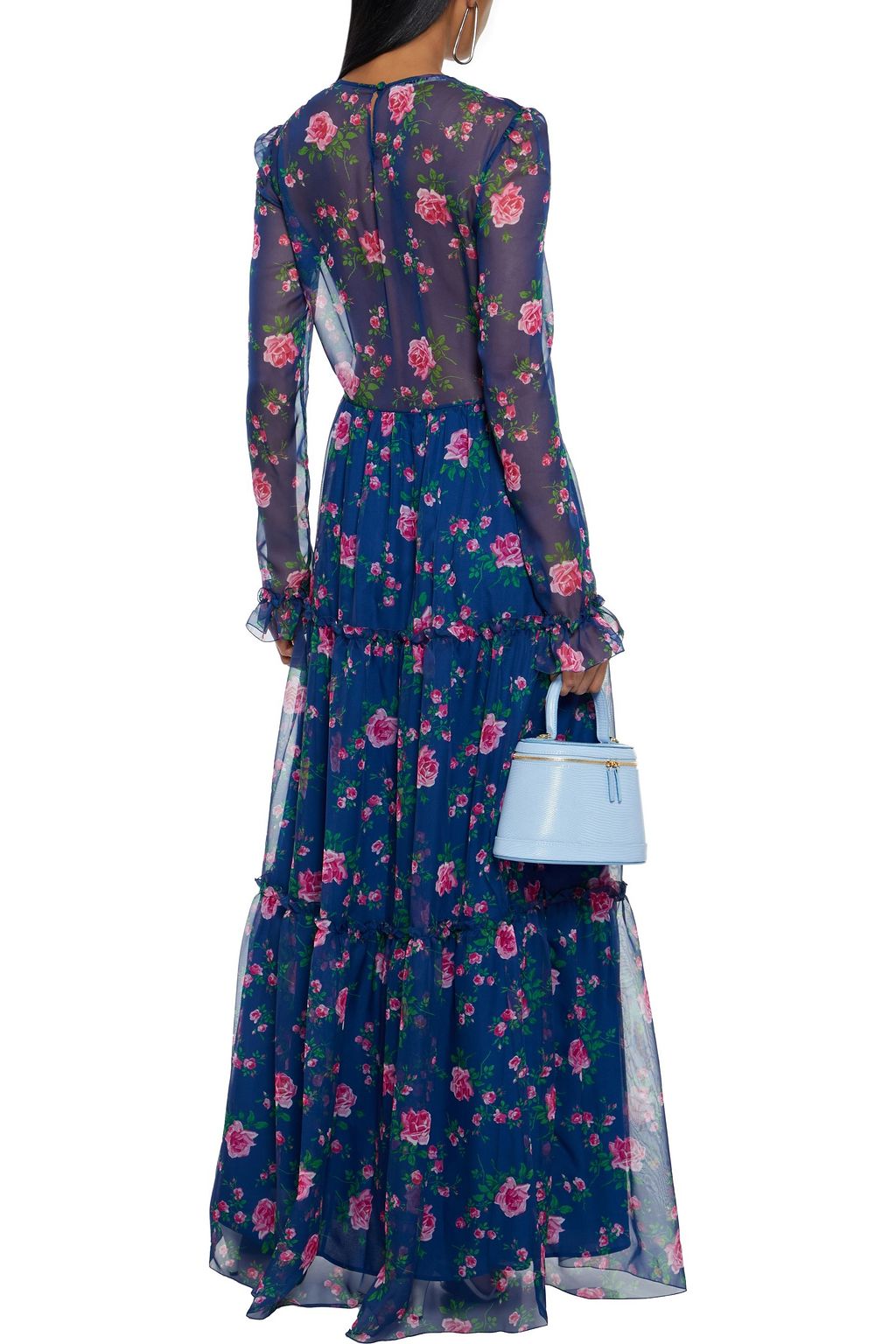 PHILOSOPHY DI LORENZO SERAFINI Tiered floral-print chiffon maxi dress