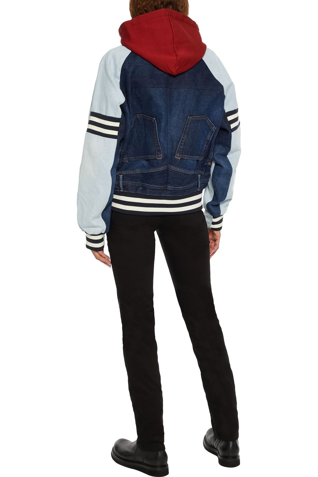 ACNE STUDIOS Paneled denim bomber jacket