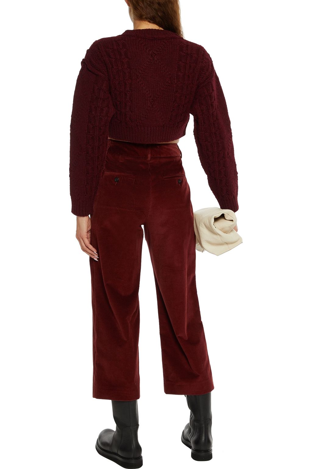 ACNE STUDIOS Cropped cable-knit wool sweater