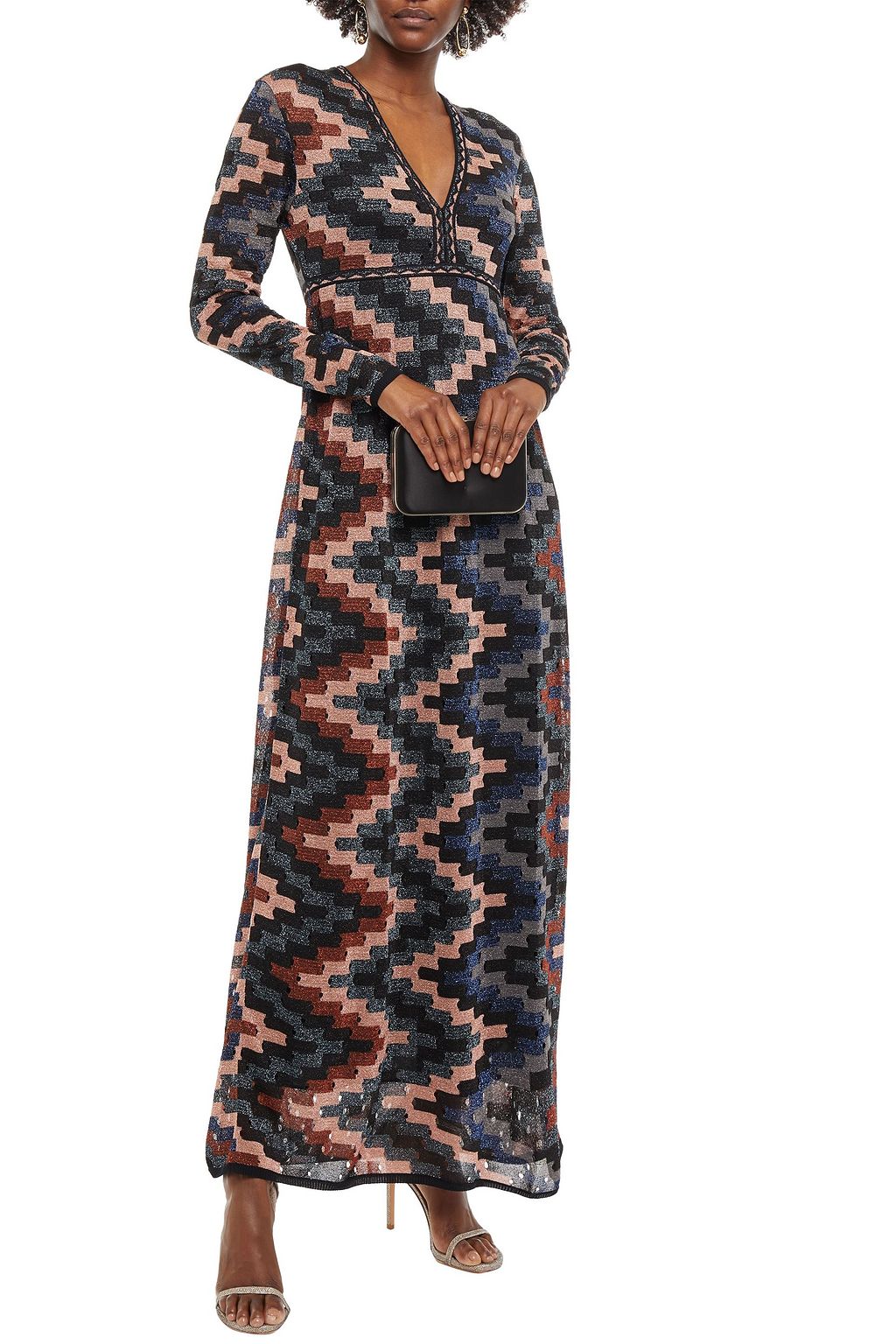 M MISSONI Metallic open-knit maxi dress