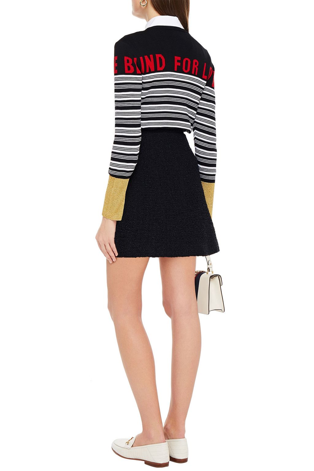 GUCCI Striped intarsia cashmere and silk-blend sweater