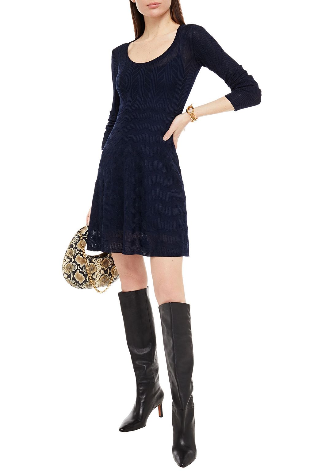 M MISSONI Crochet-knit wool-blend mini dress