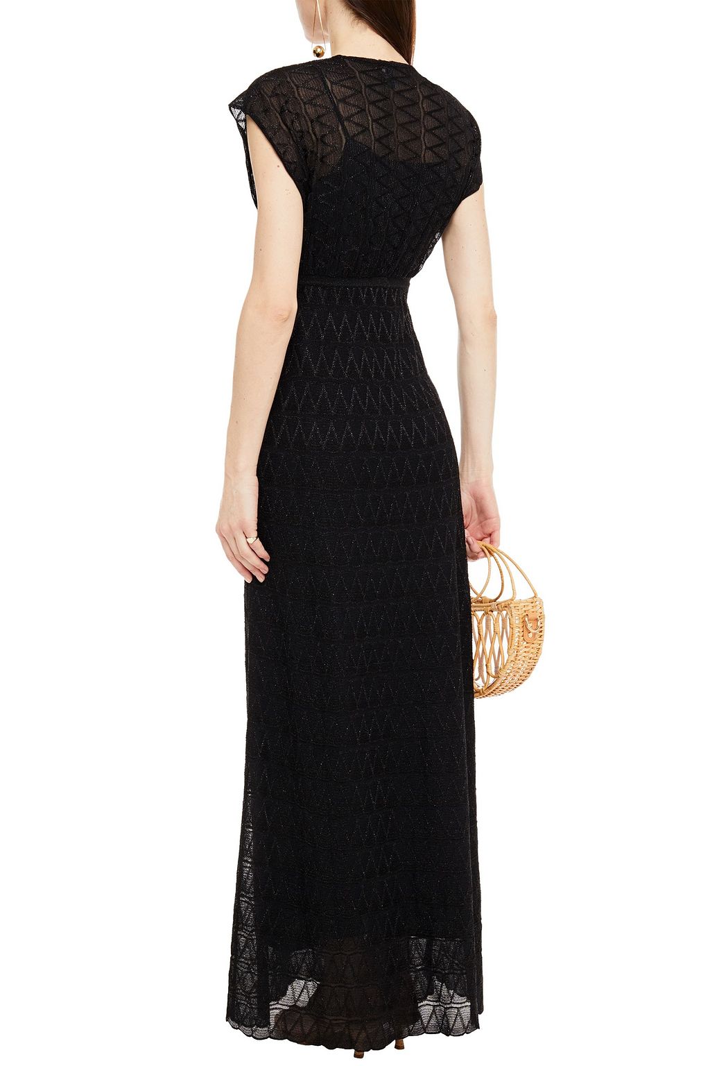 M MISSONI Metallic crochet-knit maxi dress