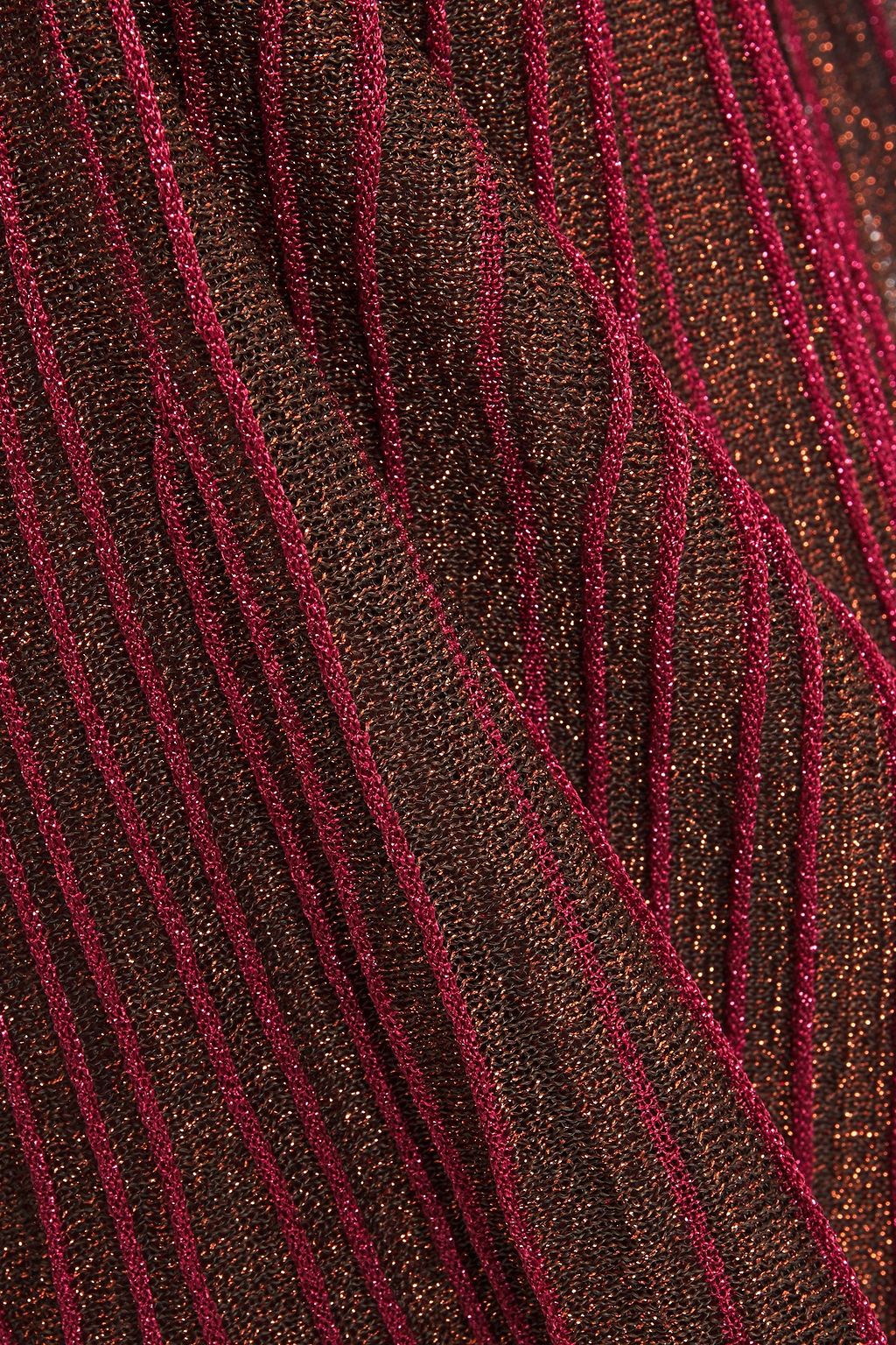 M MISSONI Pleated metallic crochet-knit mini dress