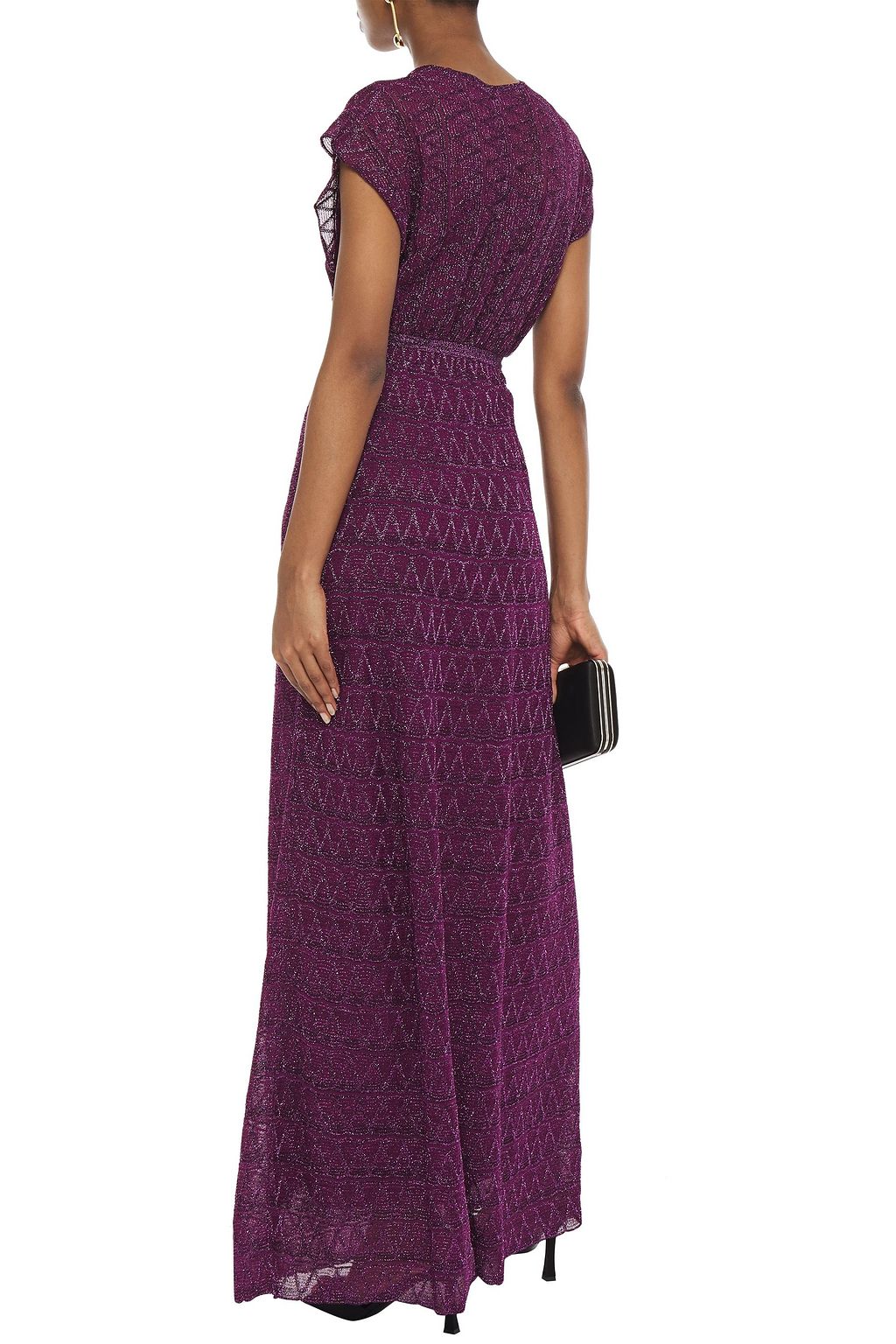 M MISSONI Metallic crochet-knit maxi dress