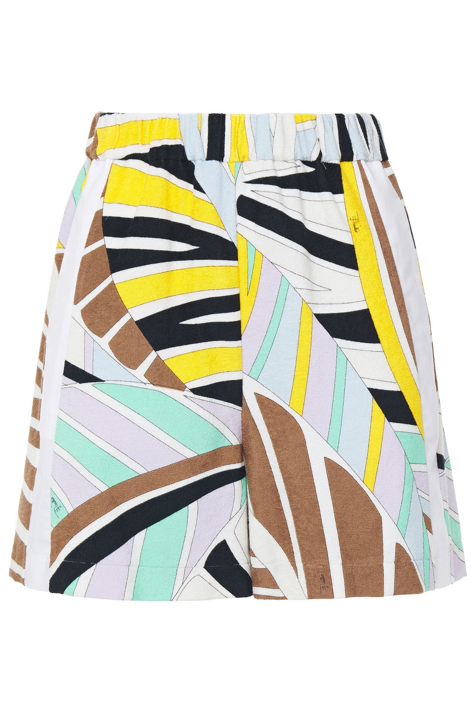 Emilio Pucci Woman Printed Cotton-blend Terry Shorts Yellow Size 42