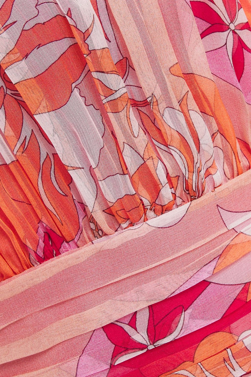 PUCCI توب من الجورجيت ومزيج الحرير مزين برسومات وثنيات