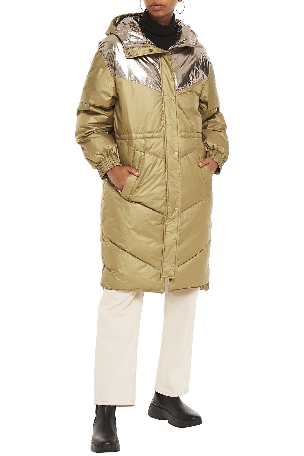 BA&SH Doudoune quilted foiled shell coat