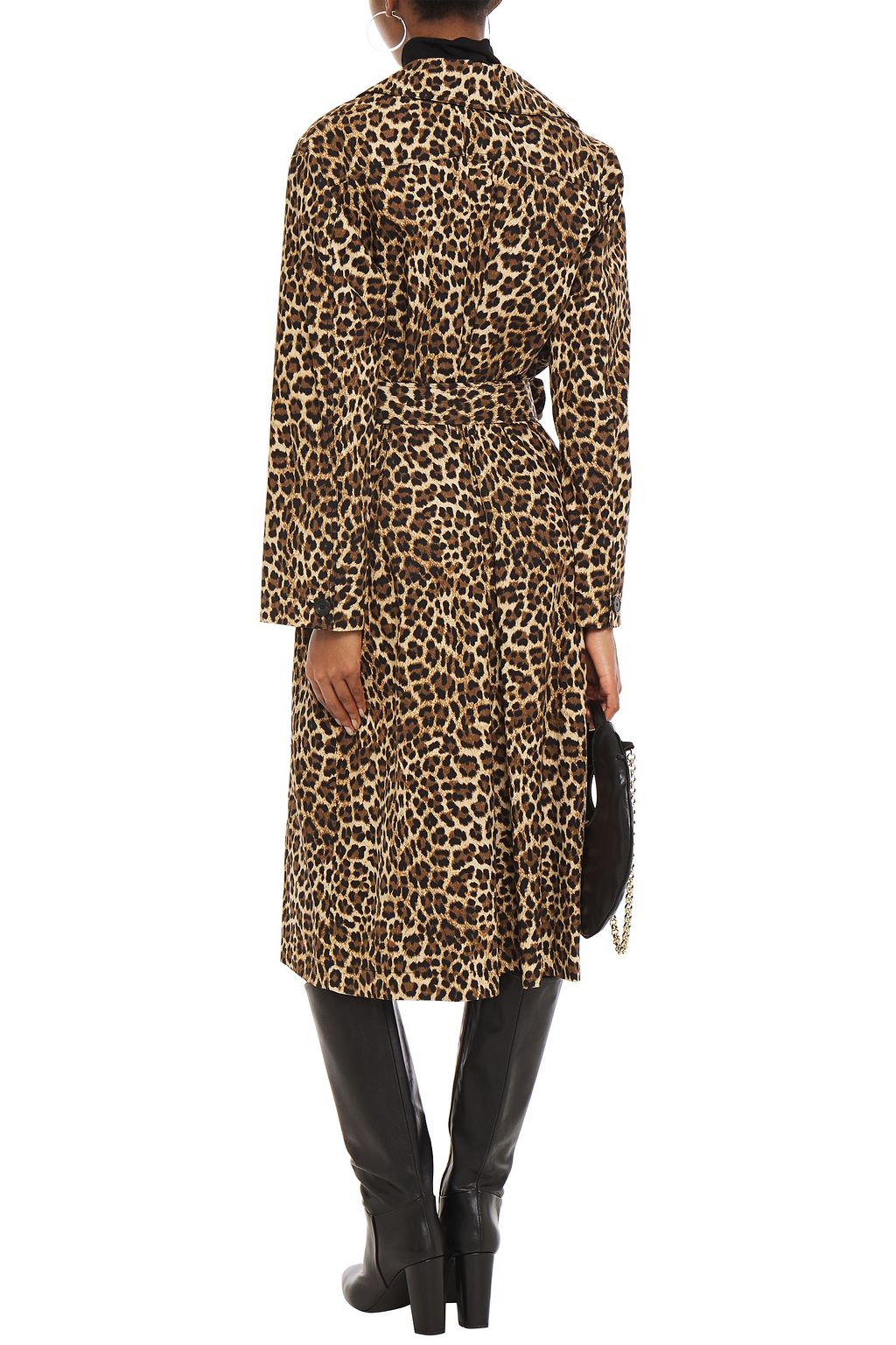 BA&SH Fauve leopard-print cotton trench coat