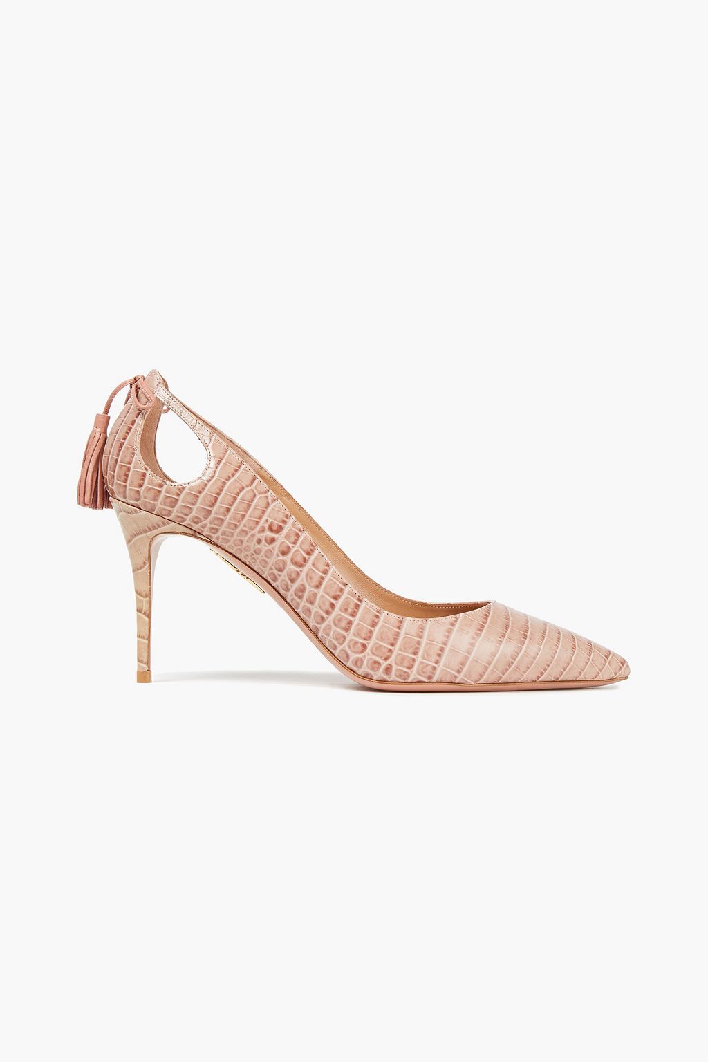 AQUAZZURA Forever Marilyn 85 cutout croc-effect leather pumps | THE OUTNET