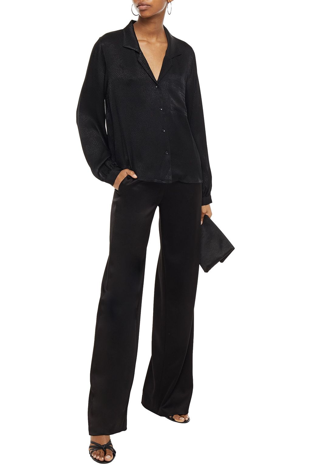 ANINE BING Satin-jacquard shirt