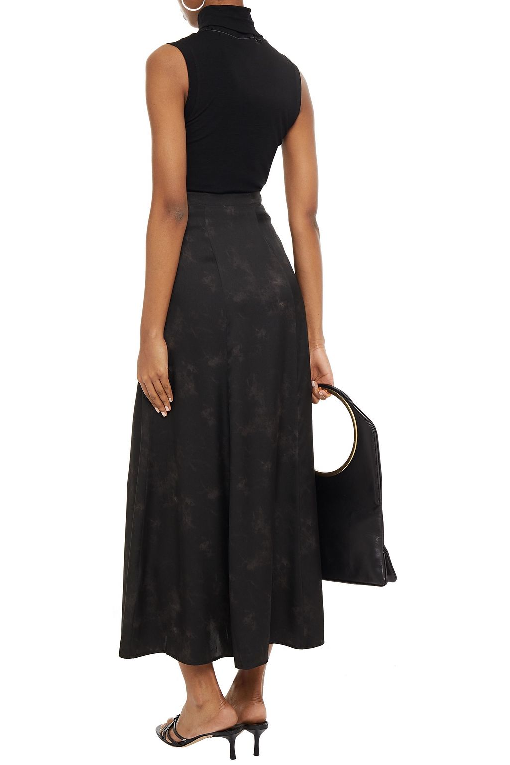 ANINE BING Tie-dyed silk-satin maxi skirt