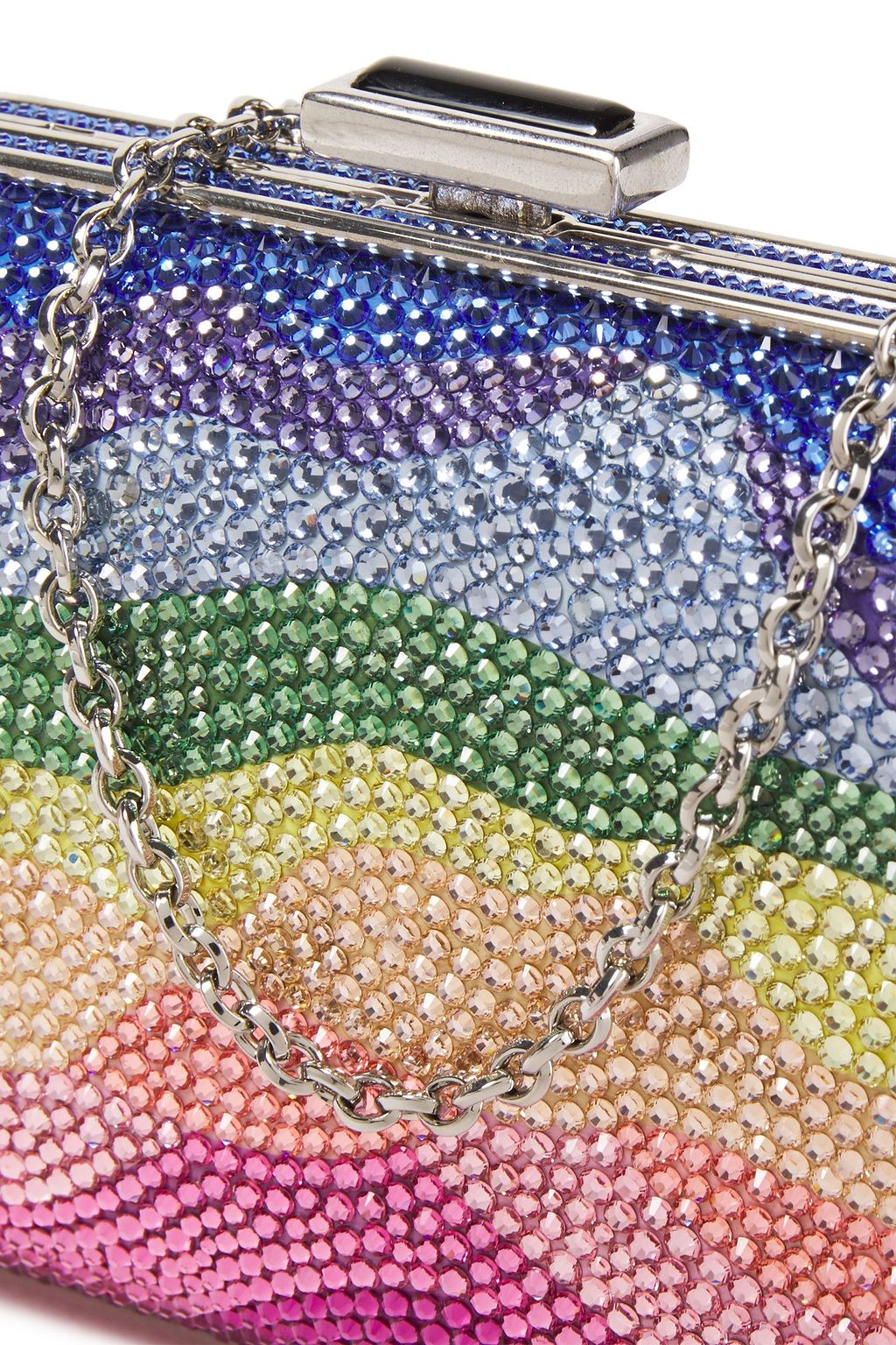 JUDITH LEIBER COUTURE Crystal-embellished silver-tone box clutch