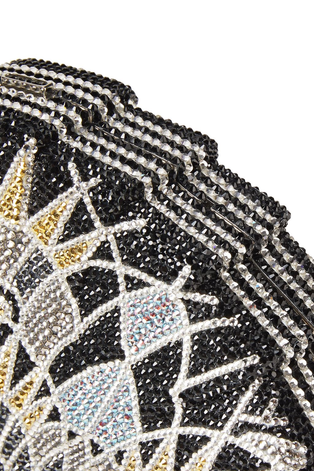 JUDITH LEIBER COUTURE Tessen crystal-embellished silver-tone clutch