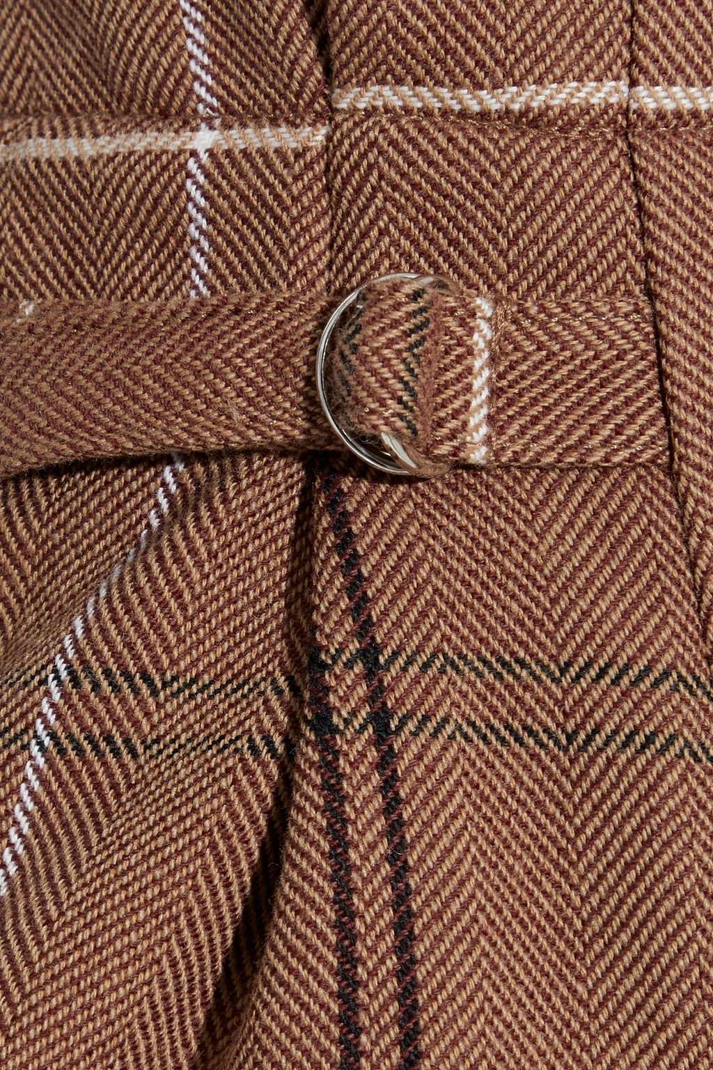 ACNE STUDIOS Checked herringbone wool and cotton-blend midi skirt