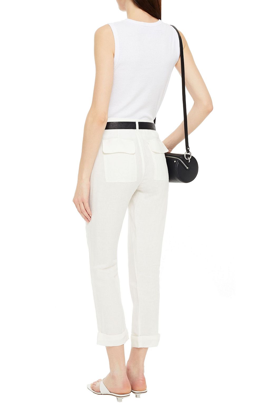 FRAME Le Beau cropped linen slim-leg pants