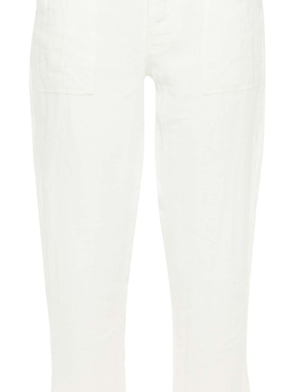 le beau cropped linen slim-leg pants