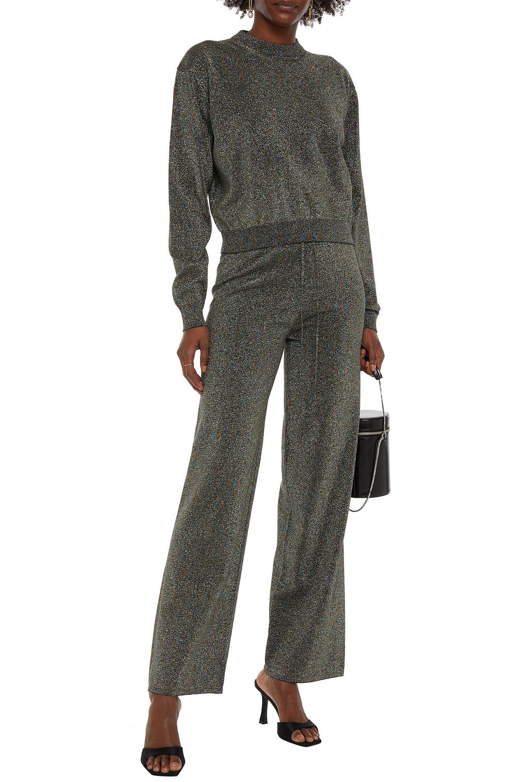 LANVIN Cotton-blend Lurex wide-leg pants