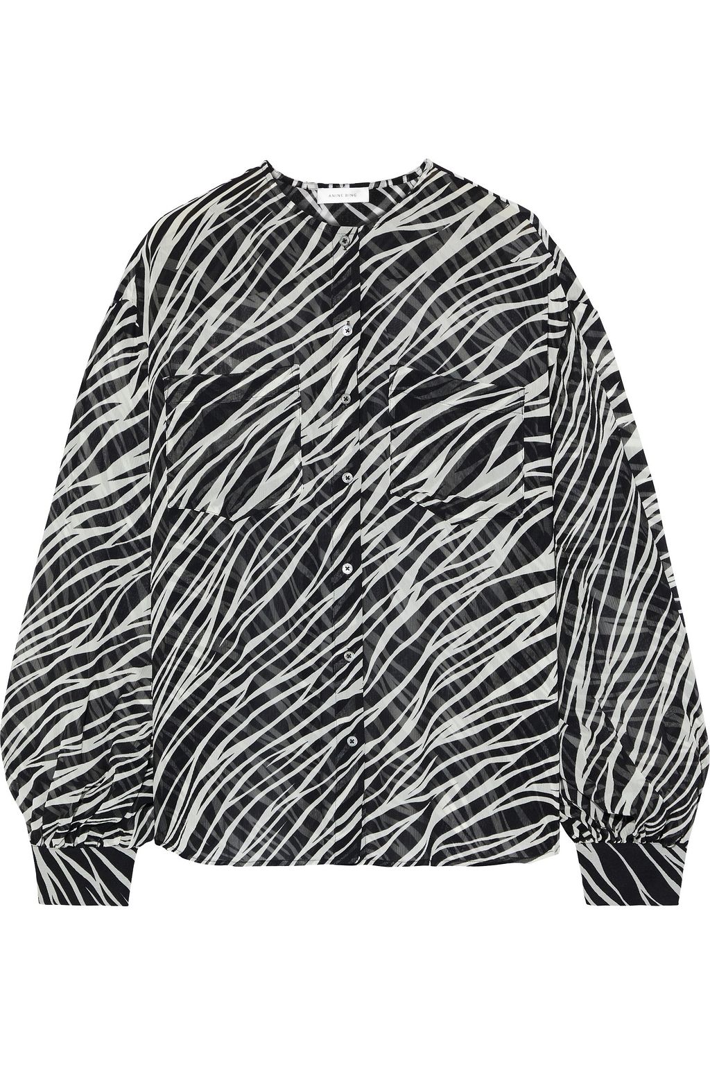 Animal print Arrow zebra-print silk-georgette blouse | Sale up to 70% off | THE  OUTNET | ANINE BING | THE OUTNET