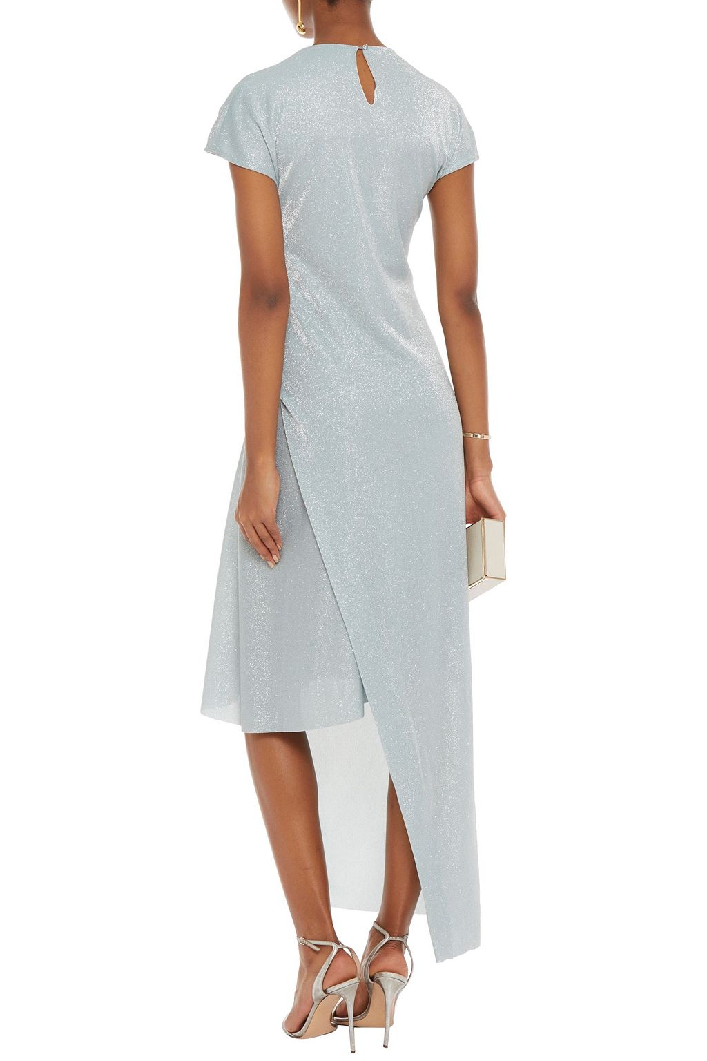 LANVIN Twist-front bead-embellished Lurex dress