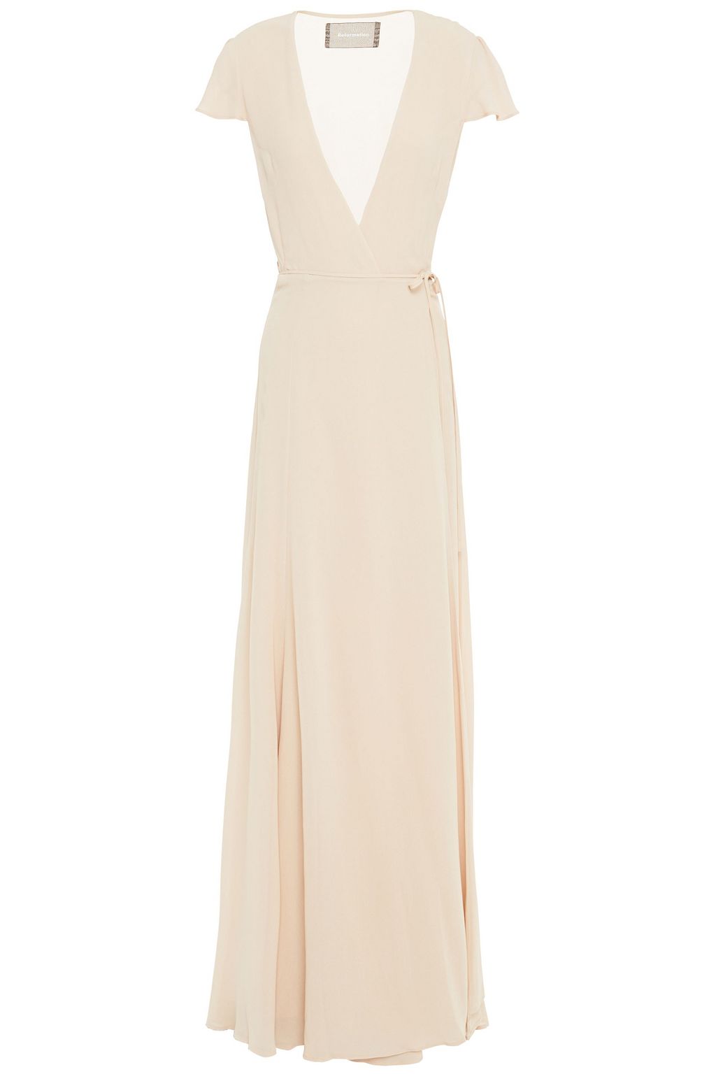 Neutral Rosey crepe maxi wrap dress | Sale up to 70% off | THE OUTNET |  REFORMATION | THE OUTNET