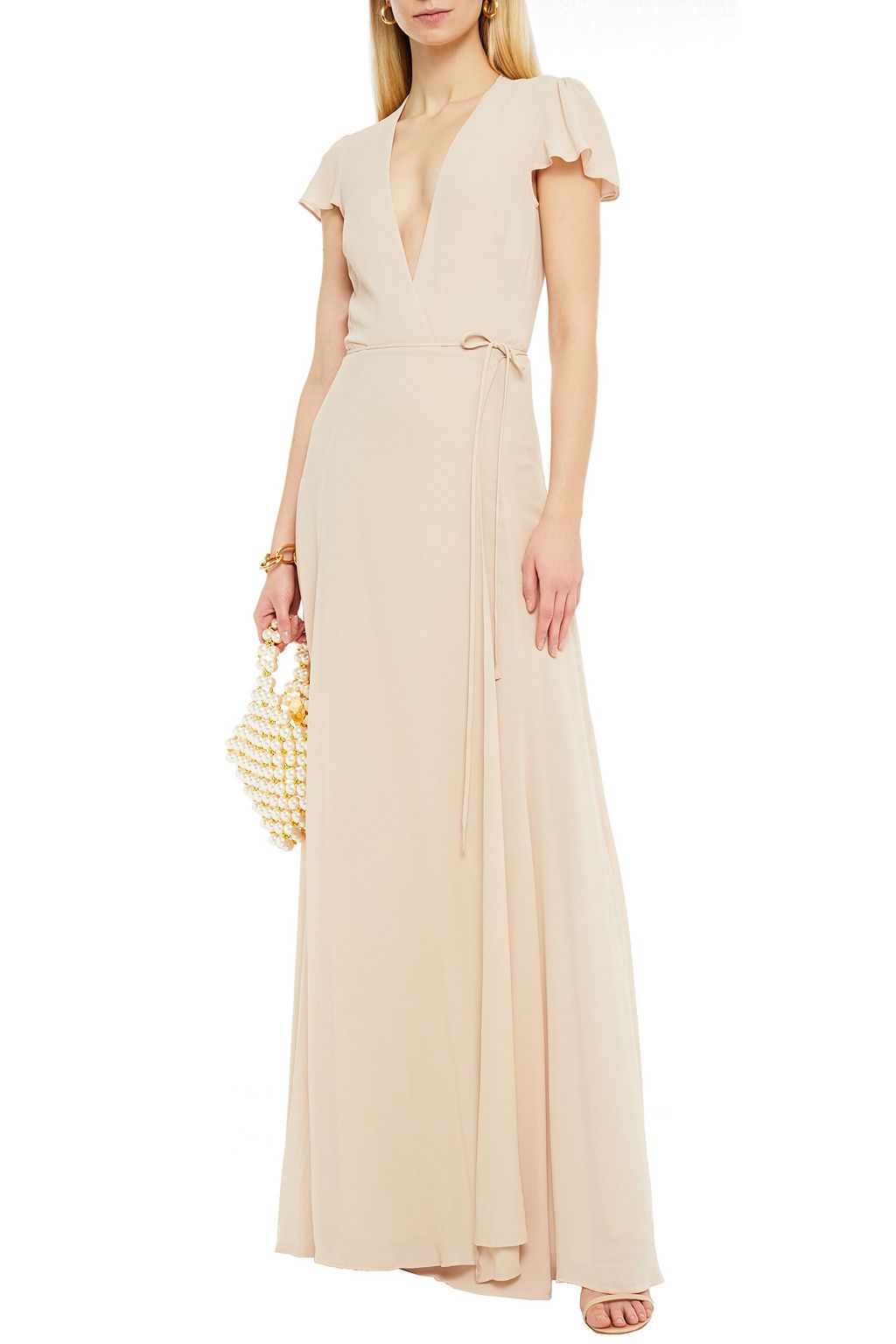 REFORMATION Rosey crepe maxi wrap dress