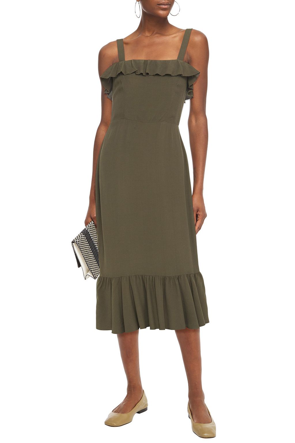 REFORMATION Frida ruffled crepe midi dress