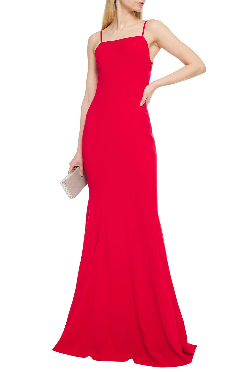 REFORMATION Dahlia lace-up crepe gown