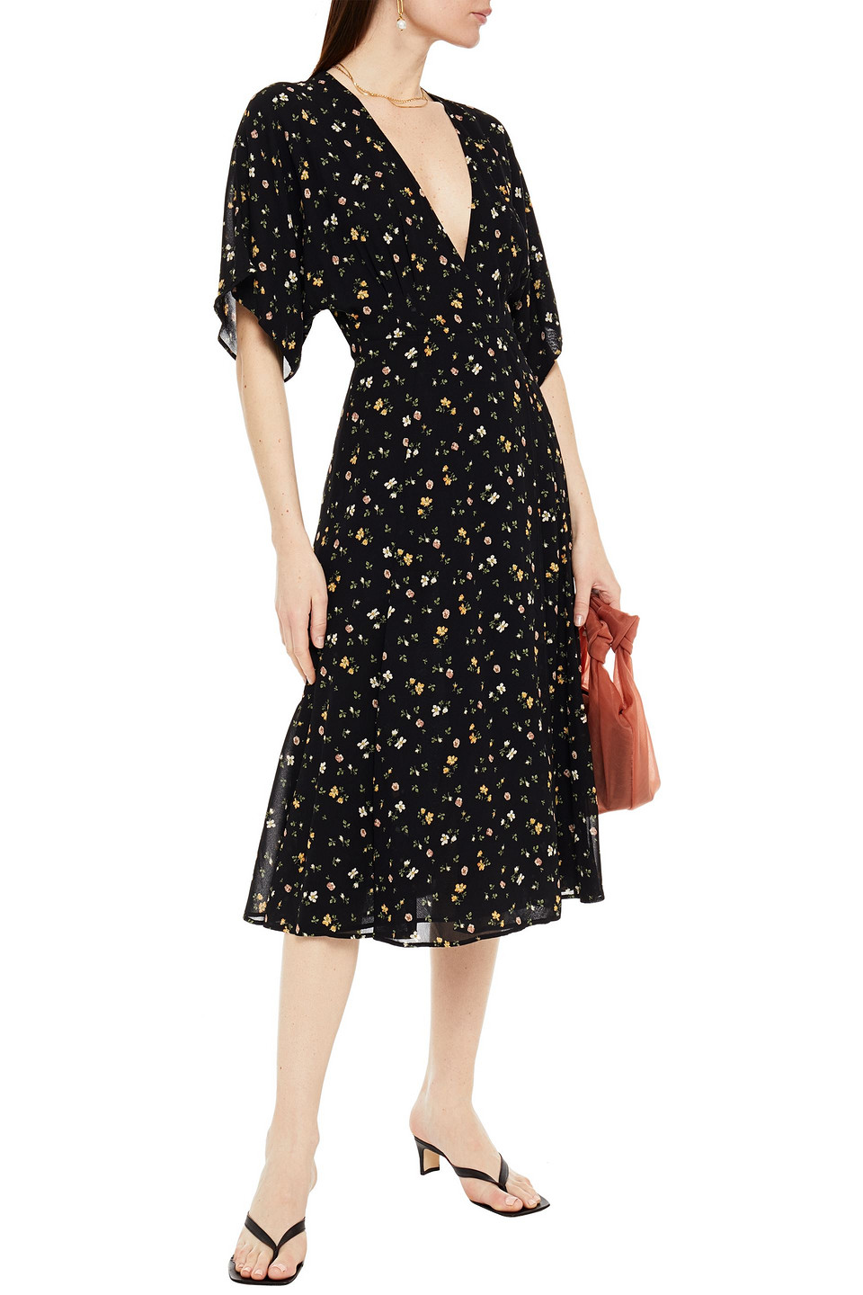 reformation midi wrap dress