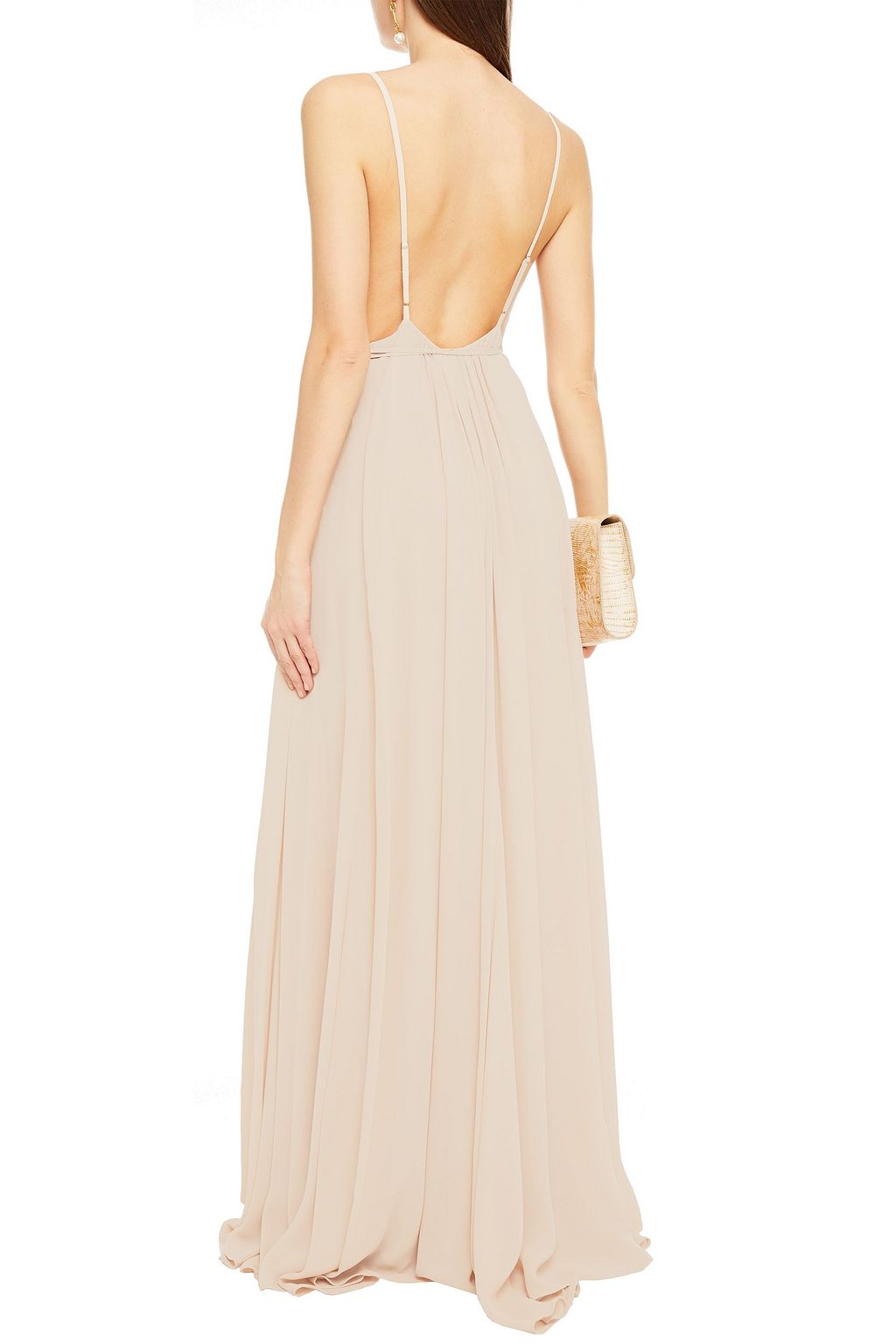 REFORMATION Callalily Maxi-Wickelkleid aus Georgette mit floralem Print und Raffung