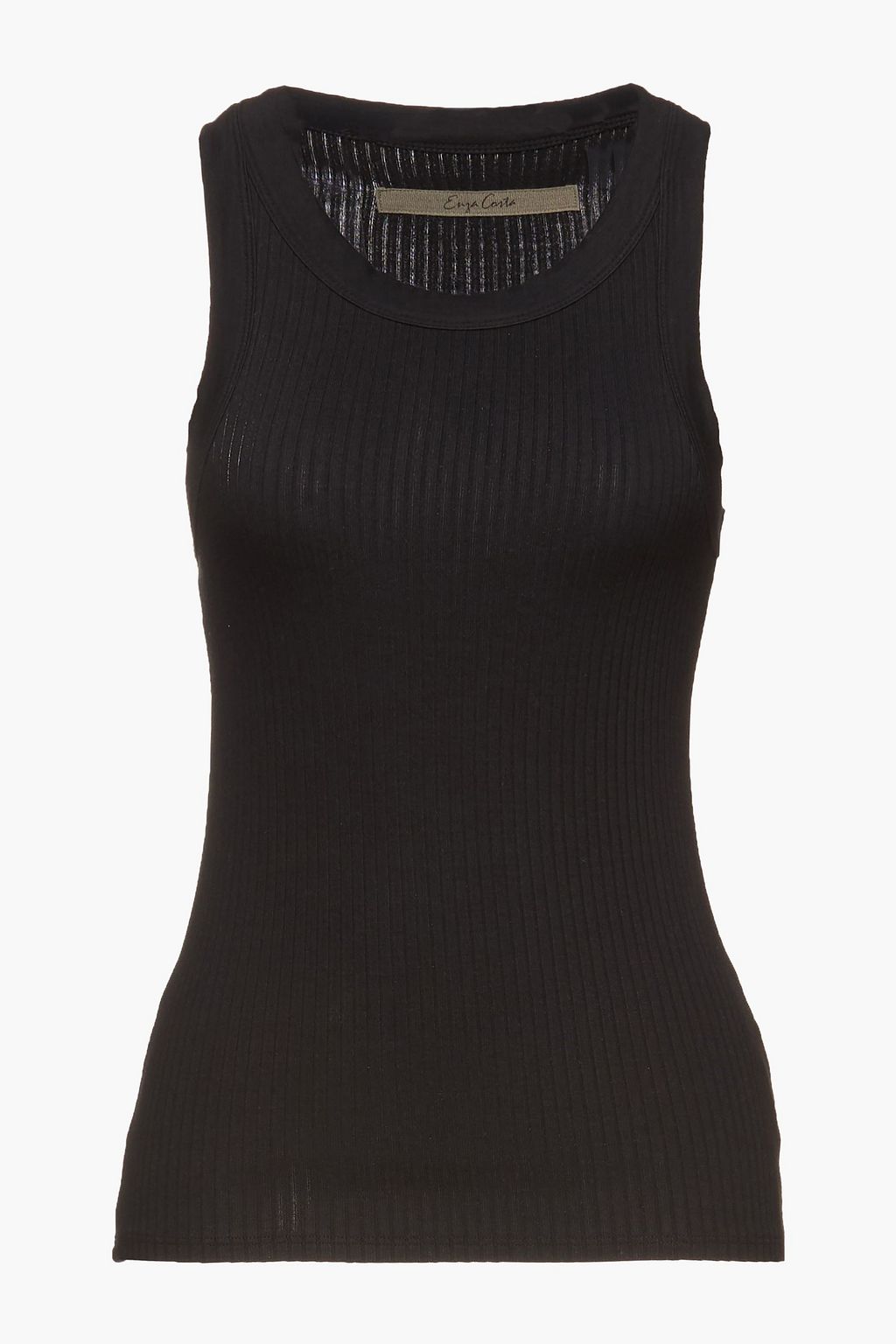 Black Ribbed jersey tank | ENZA COSTA 