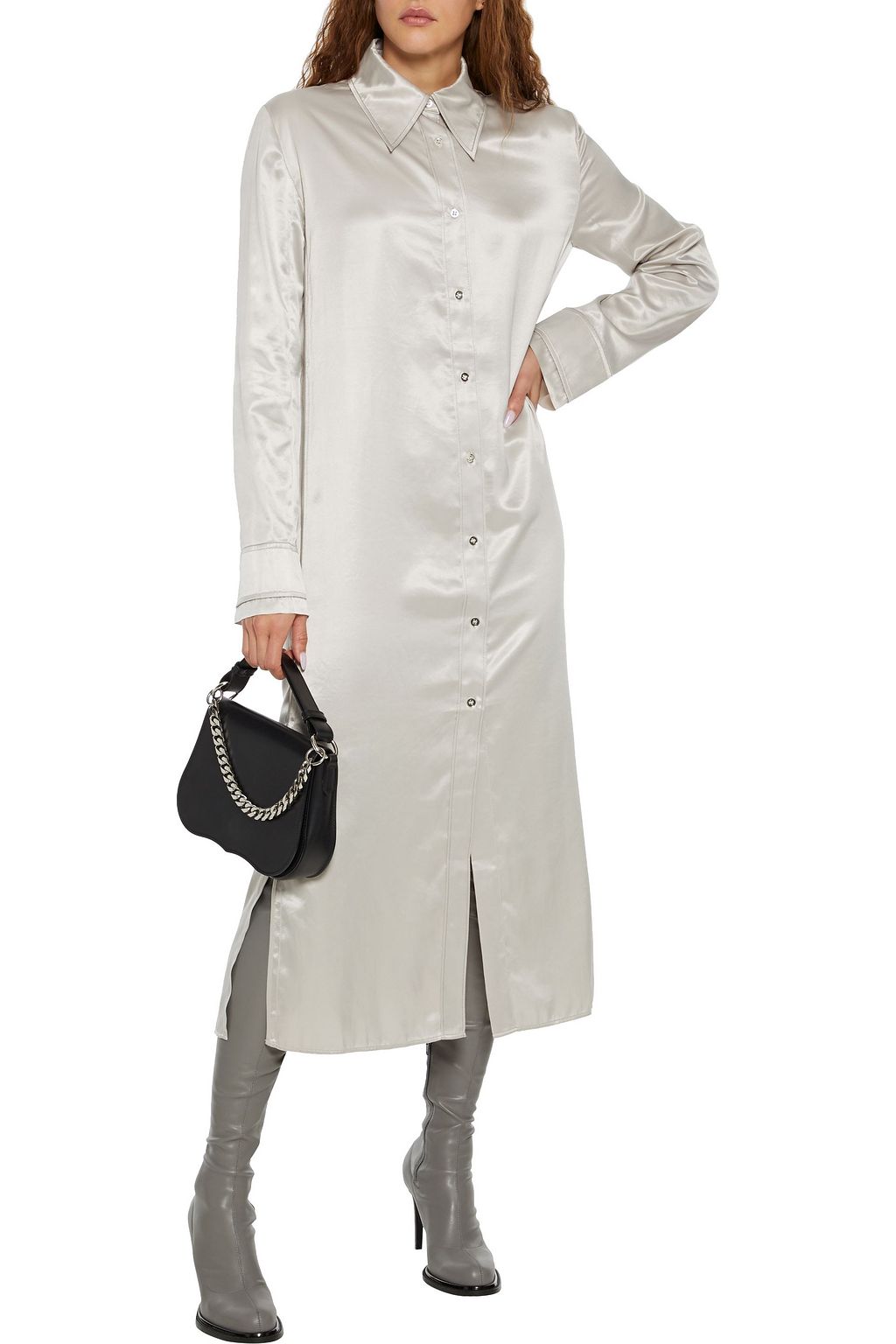 ACNE STUDIOS Dimara satin midi shirt dress