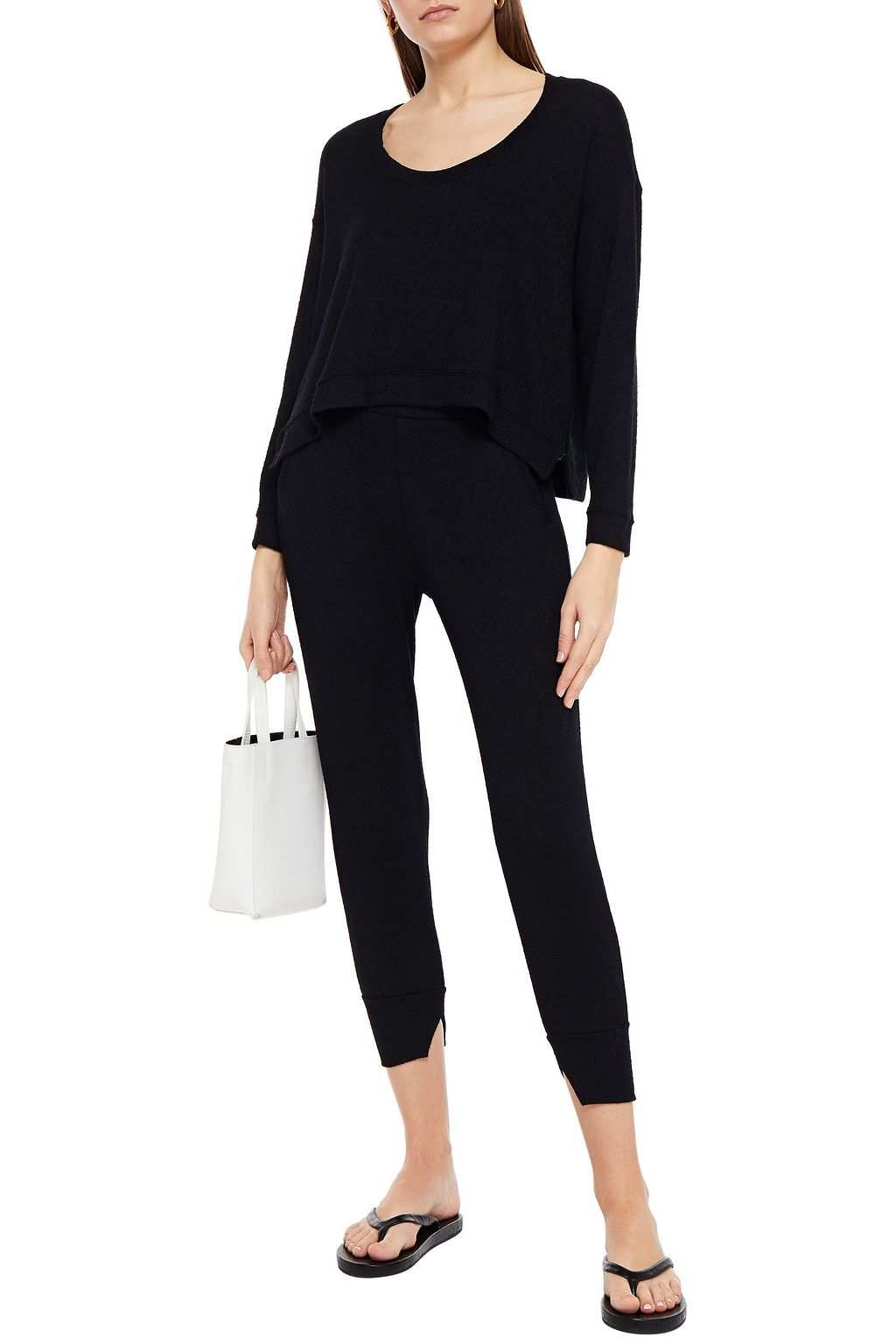 ENZA COSTA Bouclé-knit sweater
