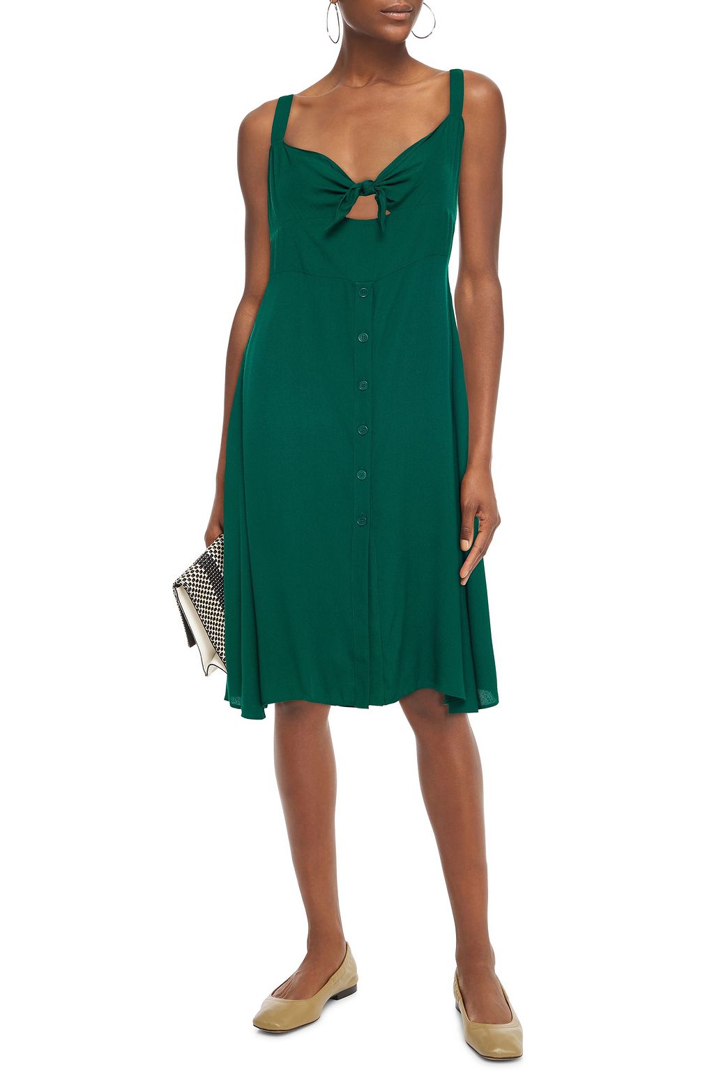 REFORMATION Frankfort Kleid aus Crêpe mit Knotendetail